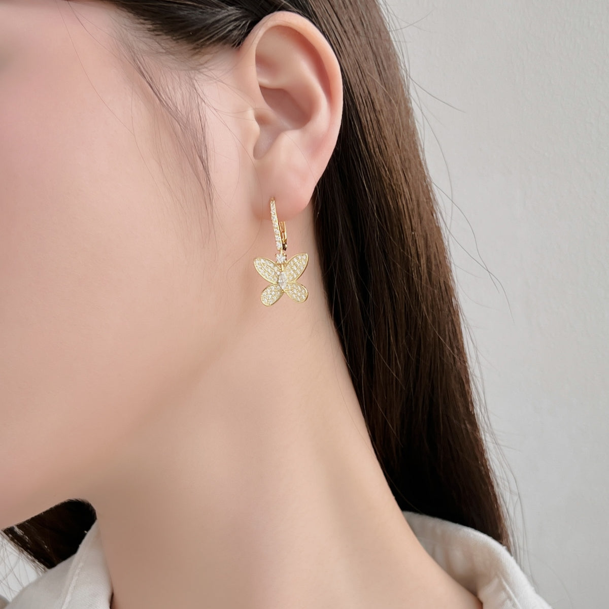 Cercei - Fluture cu Diamante - CZ