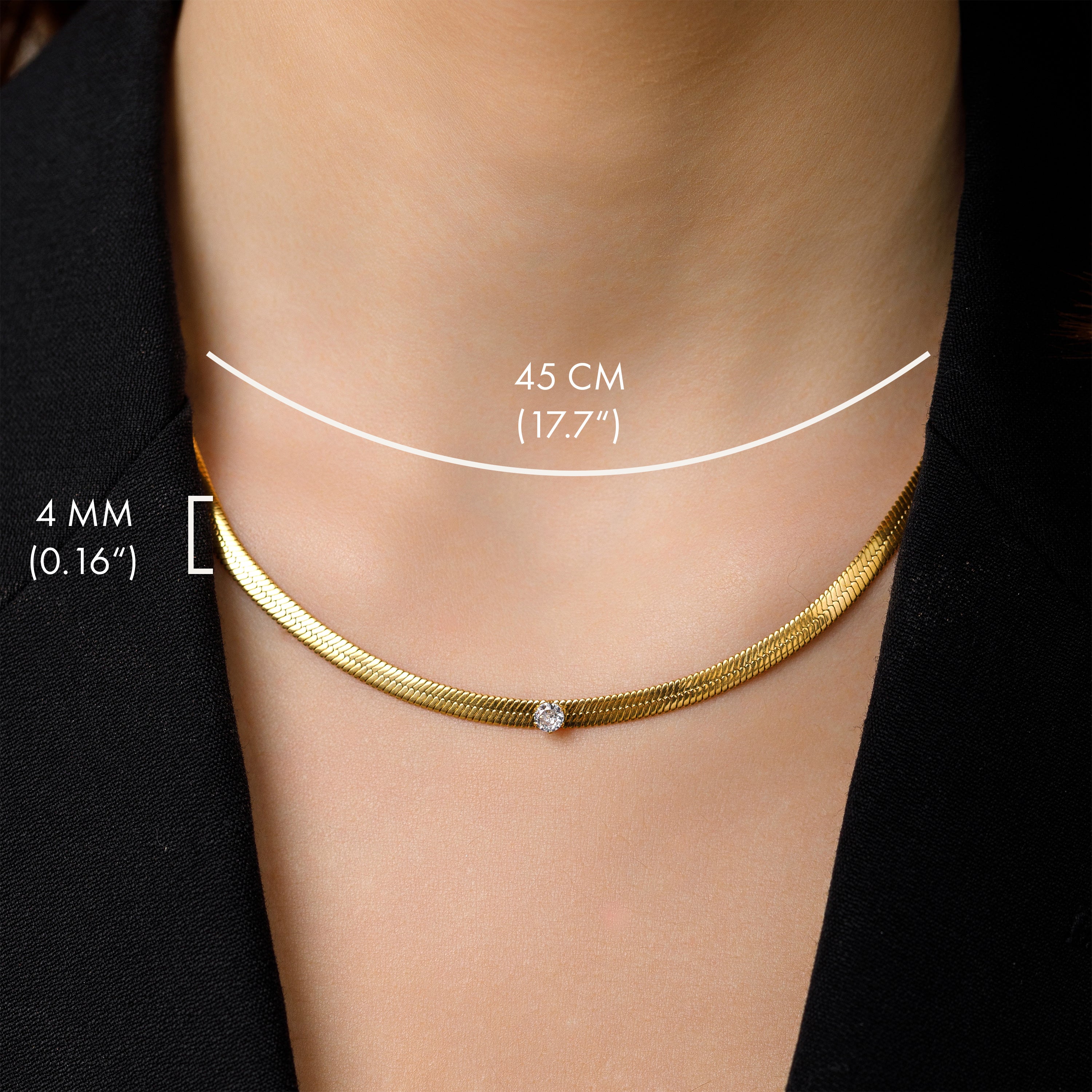 Colier sarpe cu pietricica - Auriu