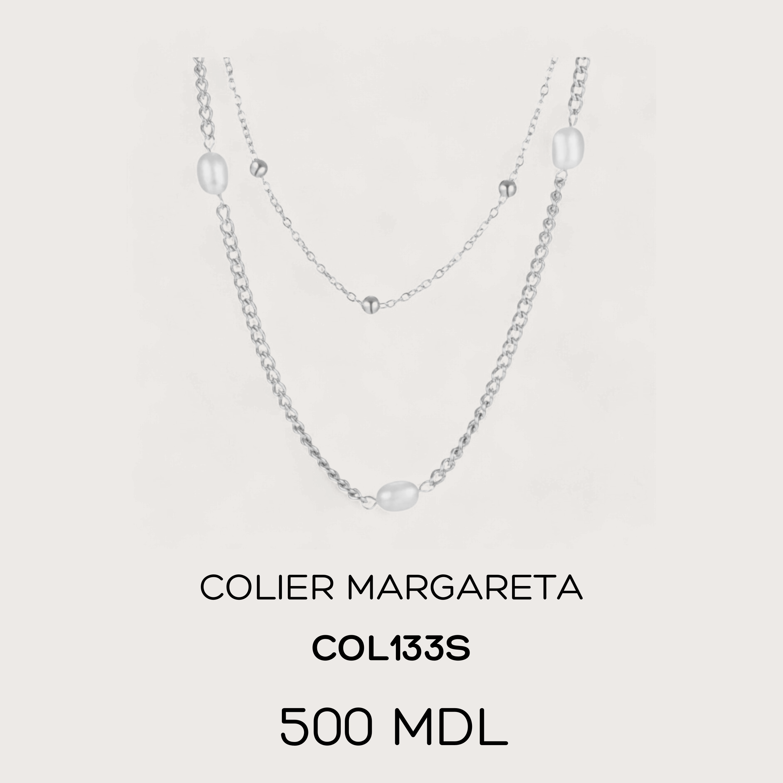 Colier margareta - Argintiu