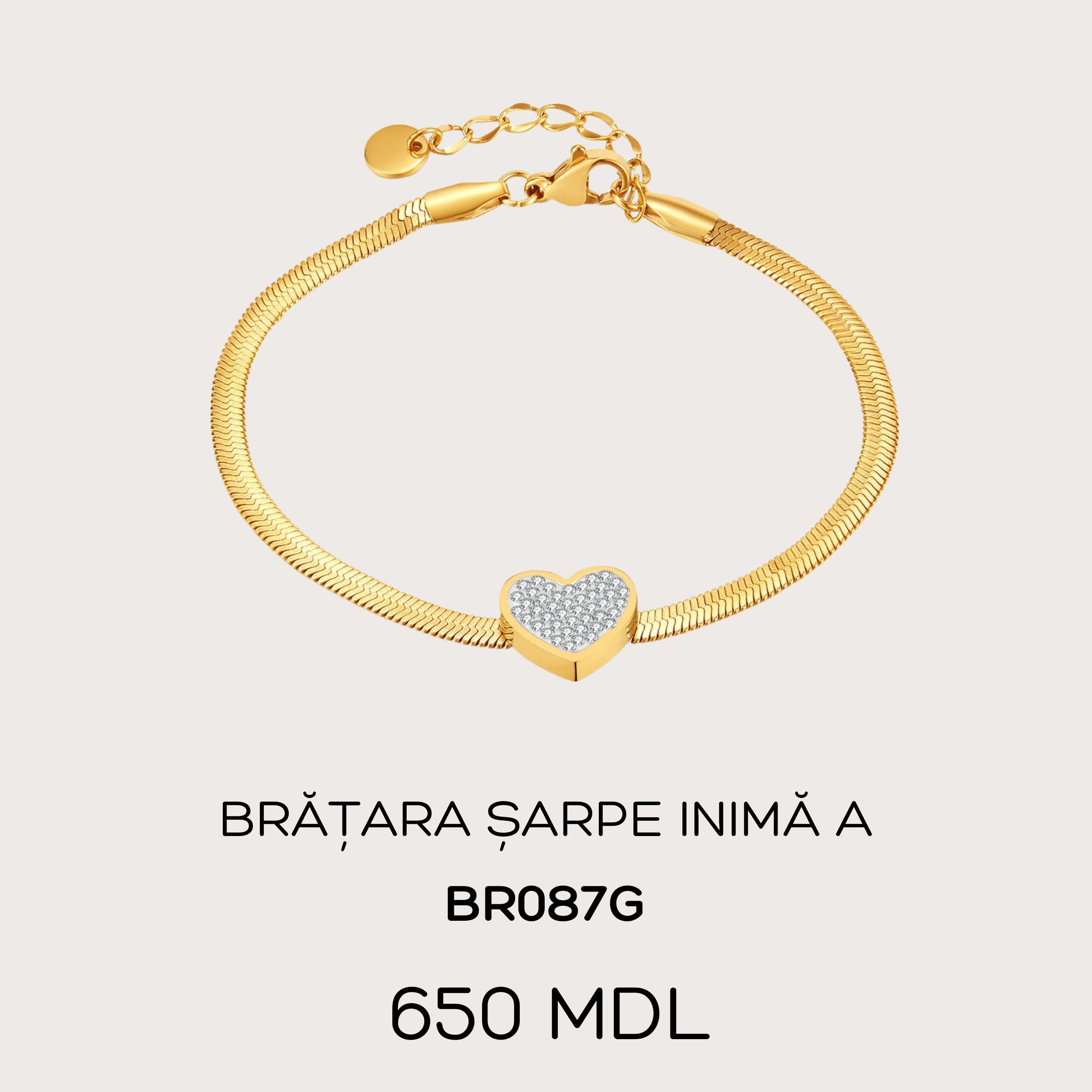 Brățara șarpe inimă A - Auriu