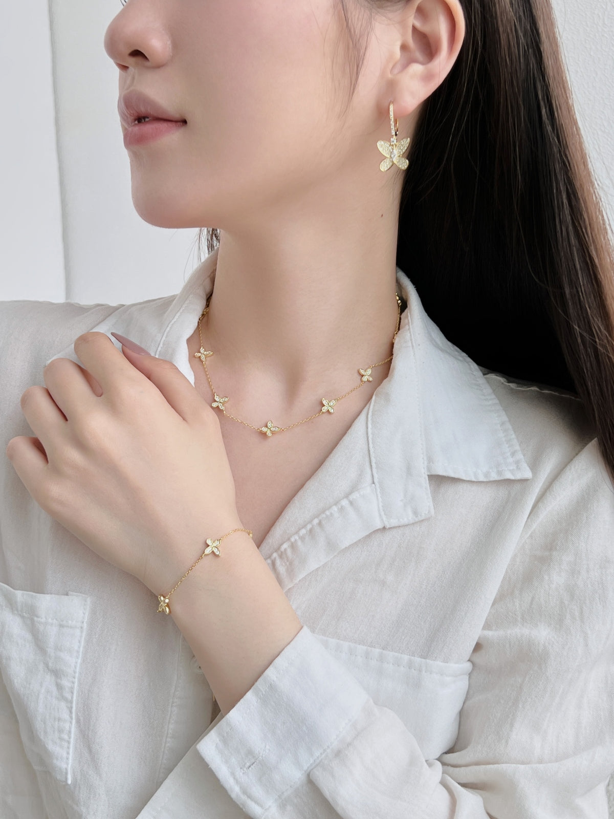 Fluture cu diamante - CZ