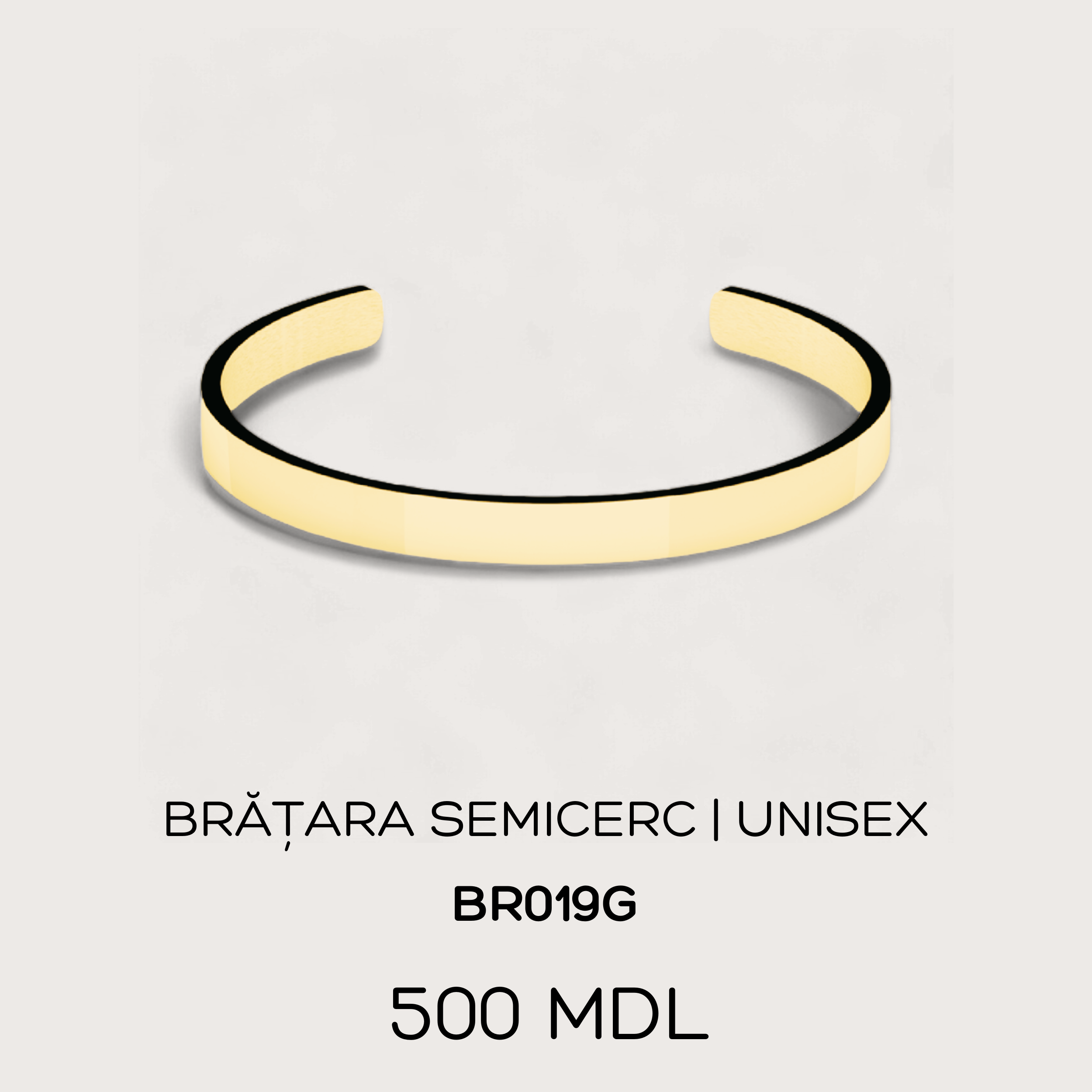 Brățara semicerc | unisex - Auriu