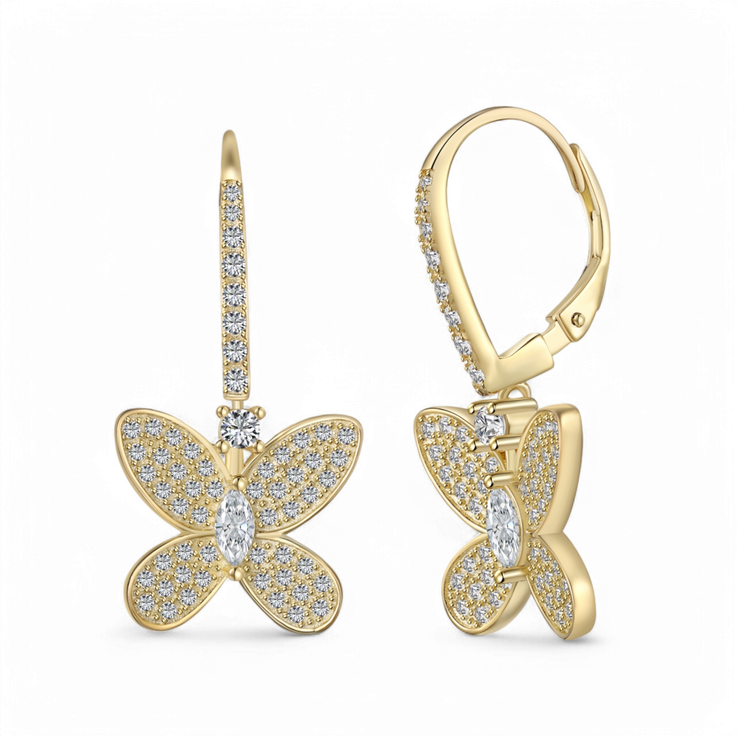 Fluture cu diamante - CZ