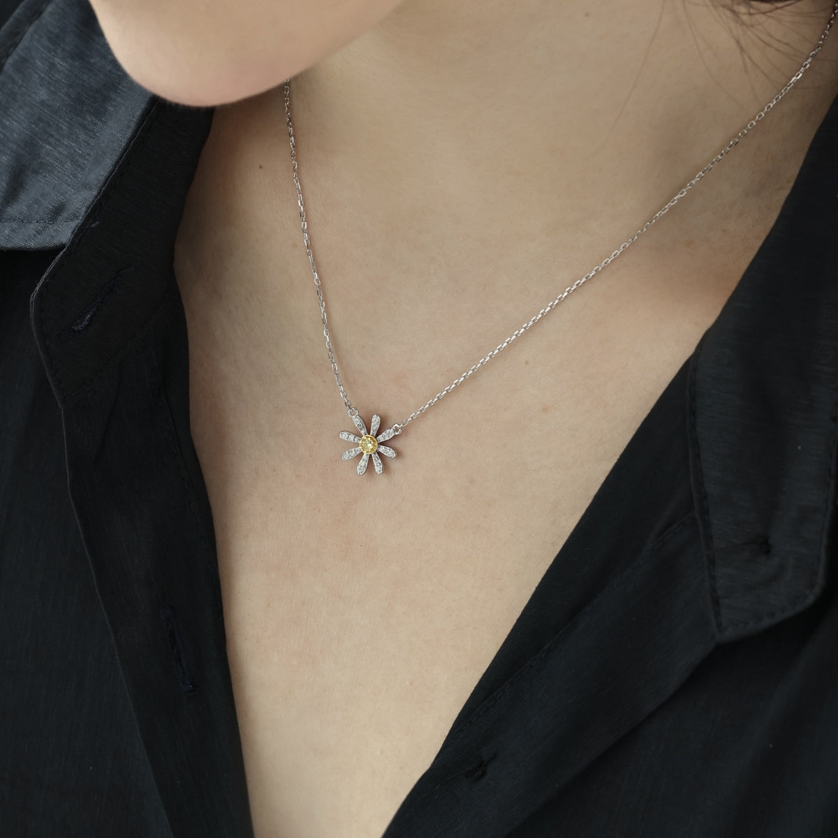 Colier Yellow flower - CZ