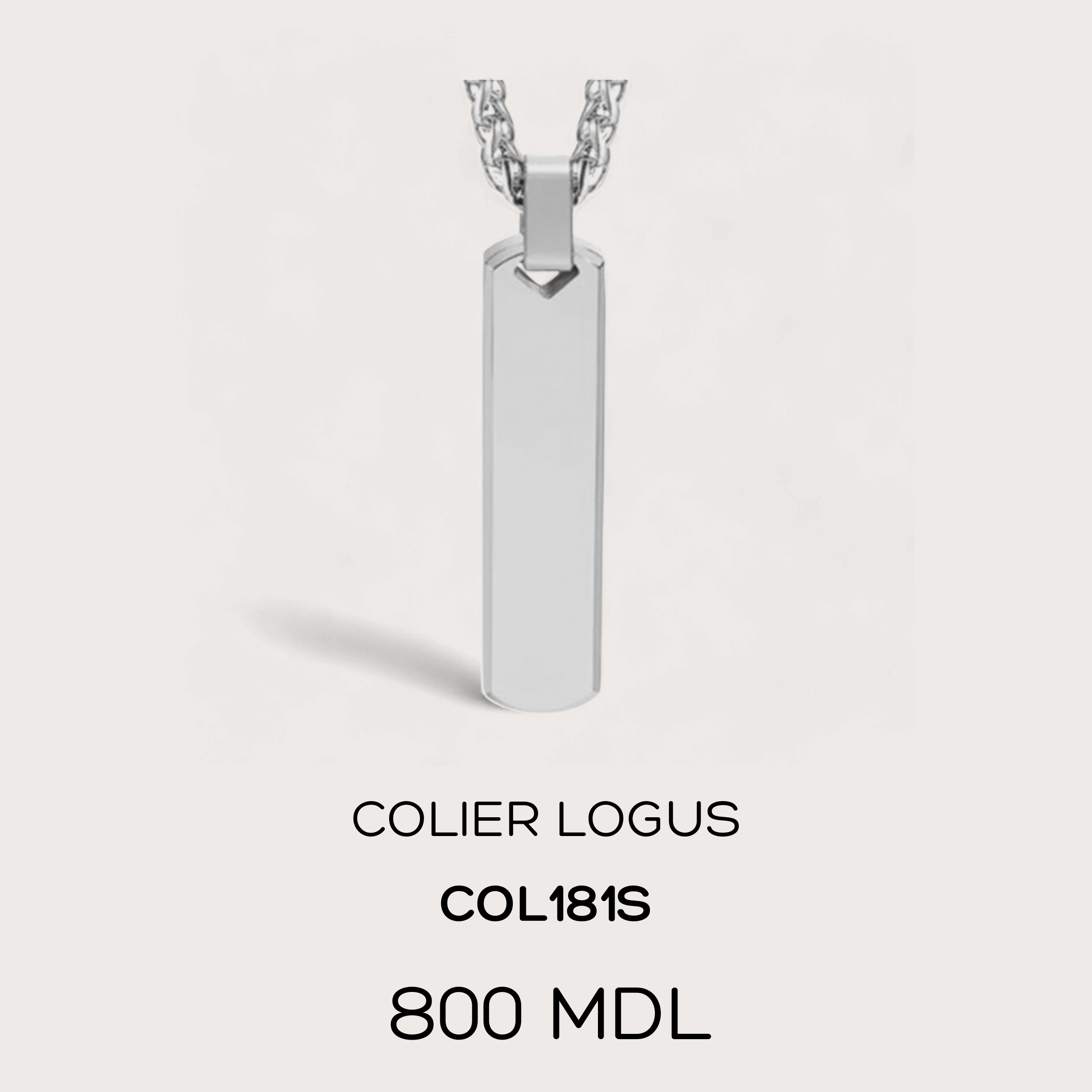 Colier logus - Argintiu
