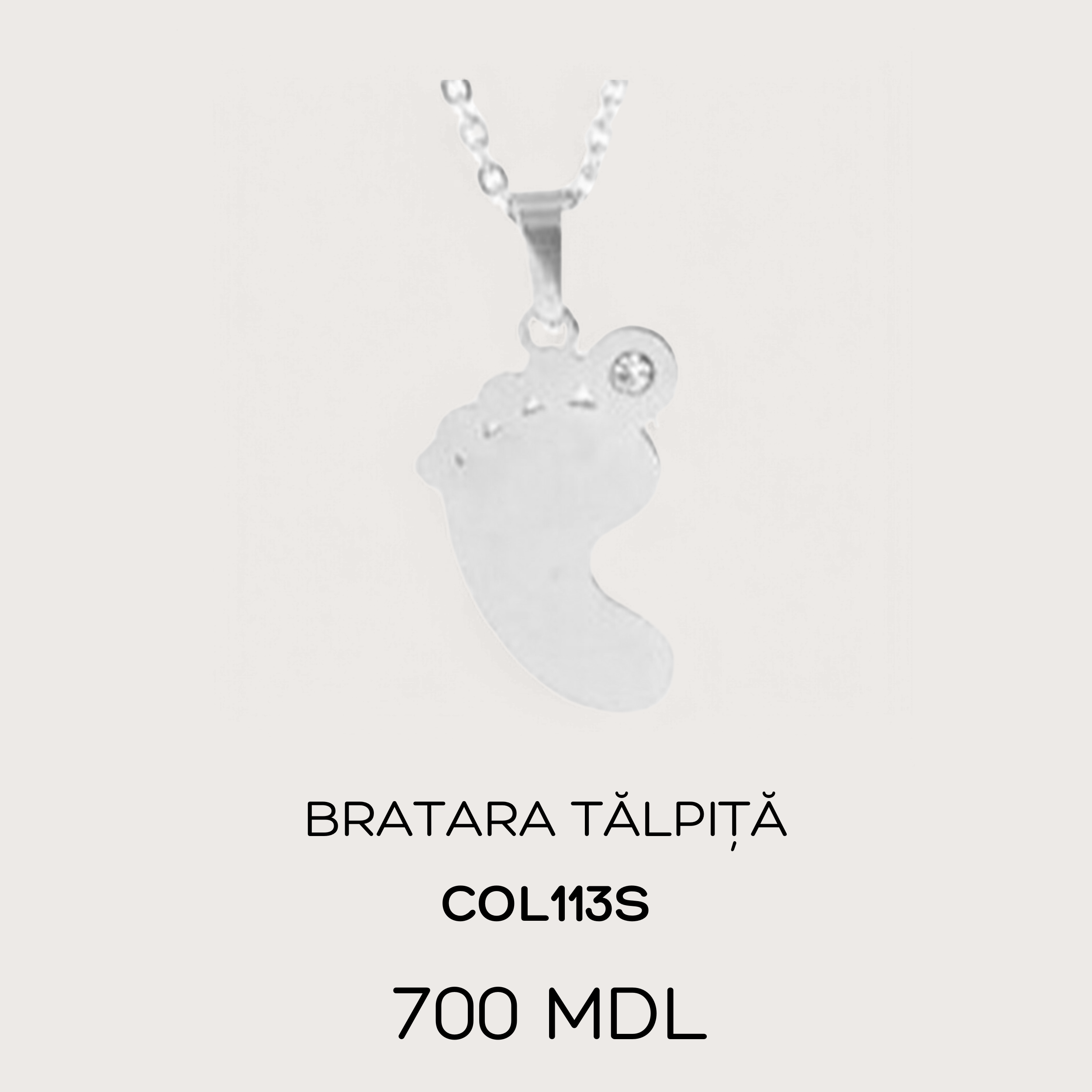 Colier Tălpiță - Argintiu