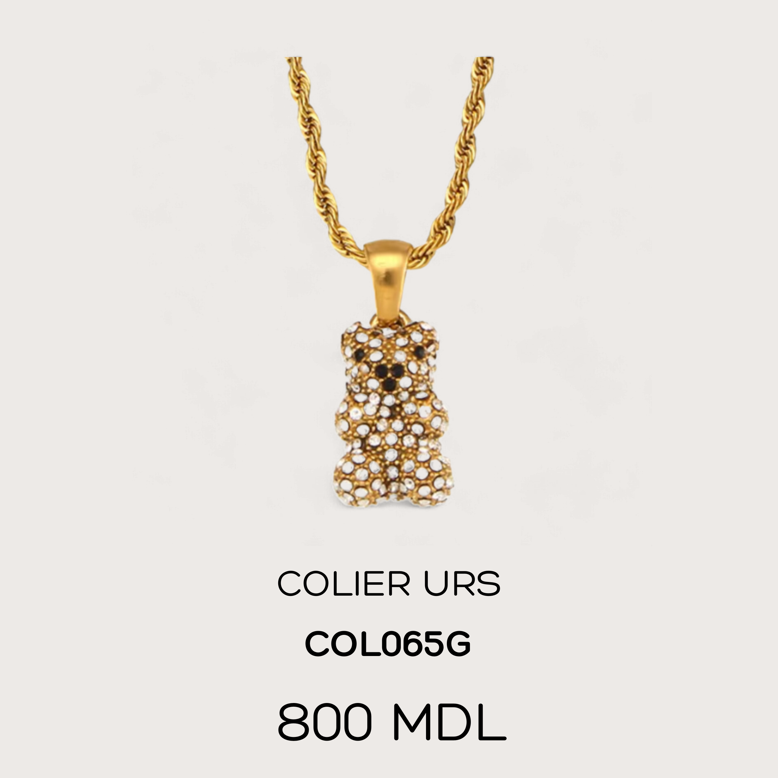 Colier urs - Auriu