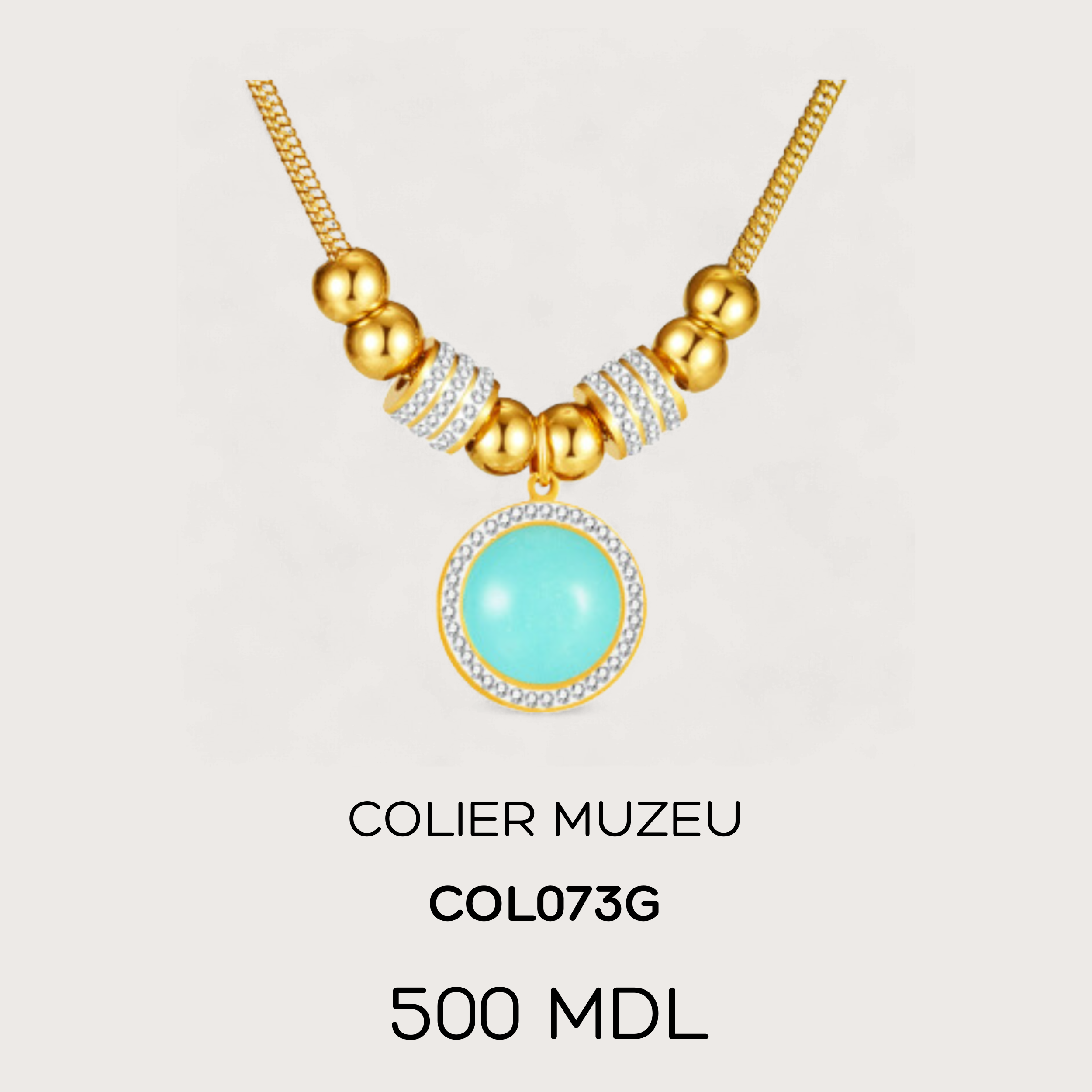 Colier muzeu - Auriu