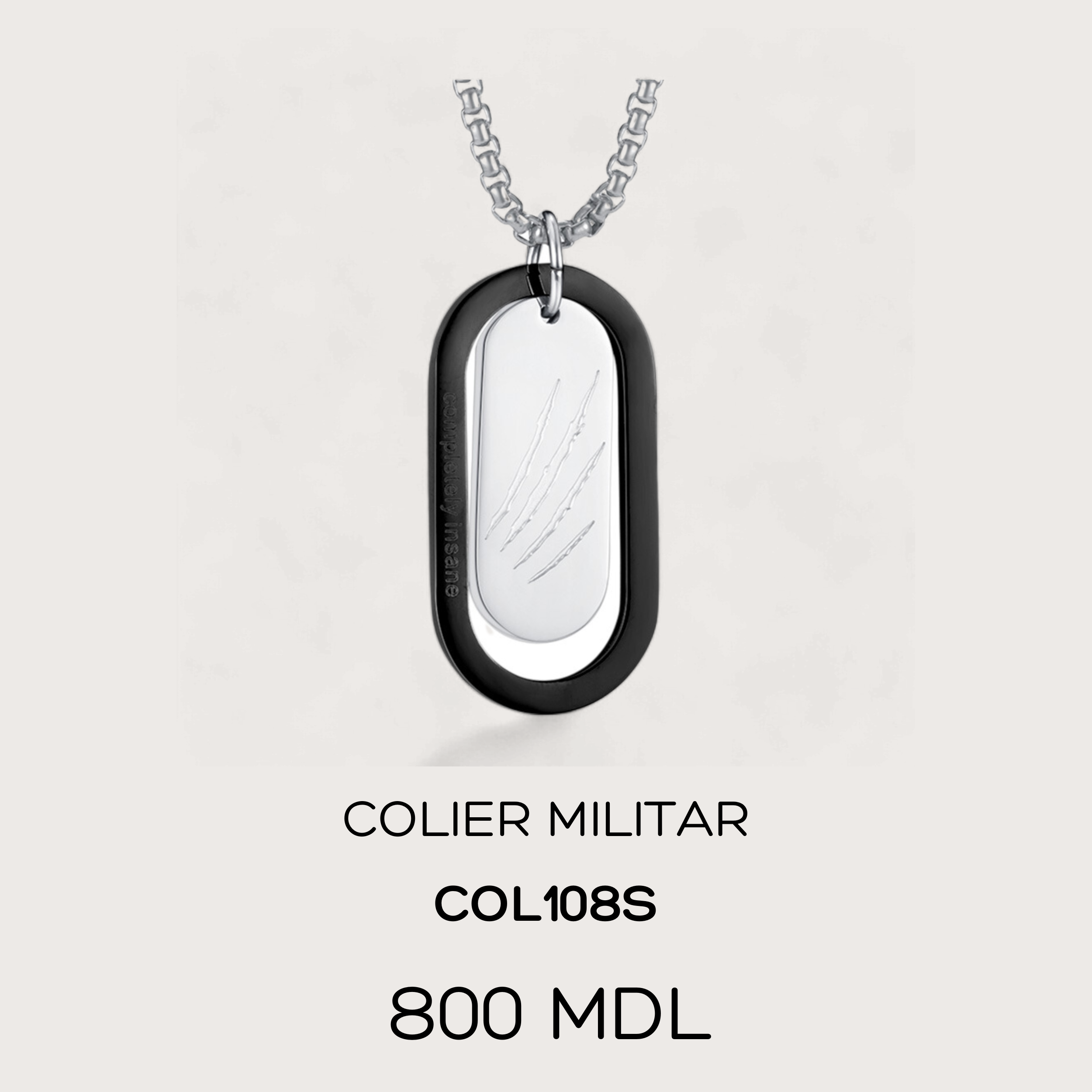 Colier Militar - Argintiu