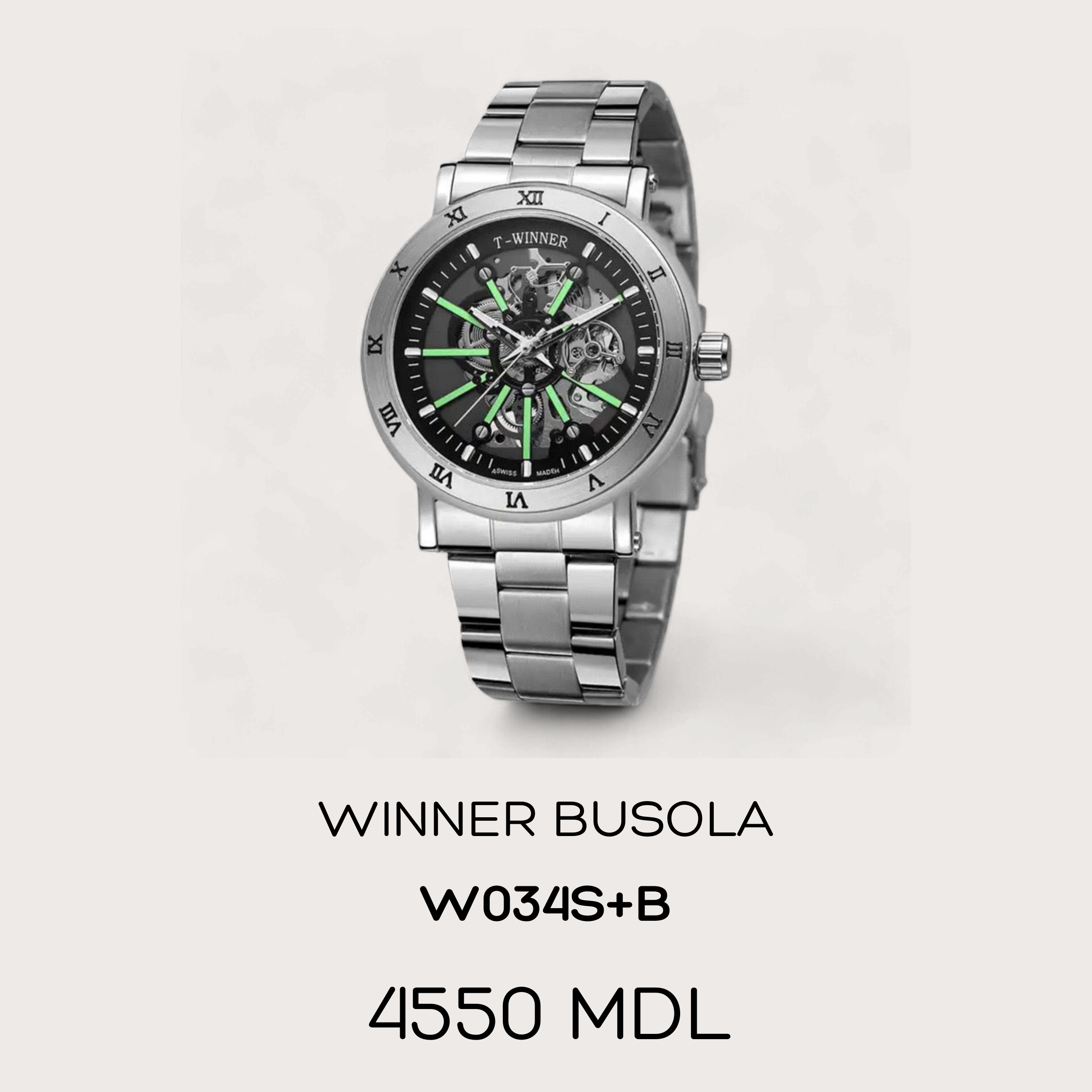 Winner busola - Argintiu - Carbon
