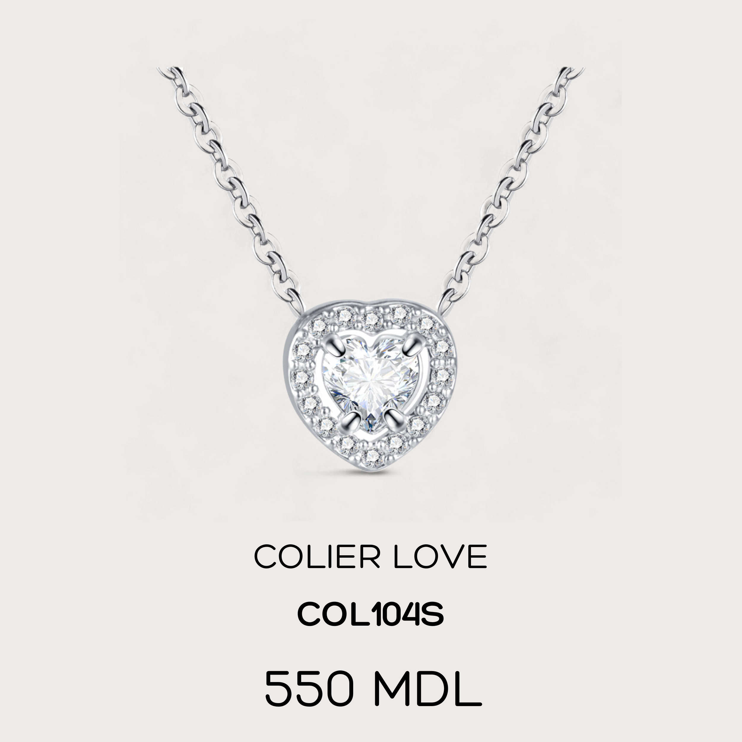 Colier Love - Argintiu