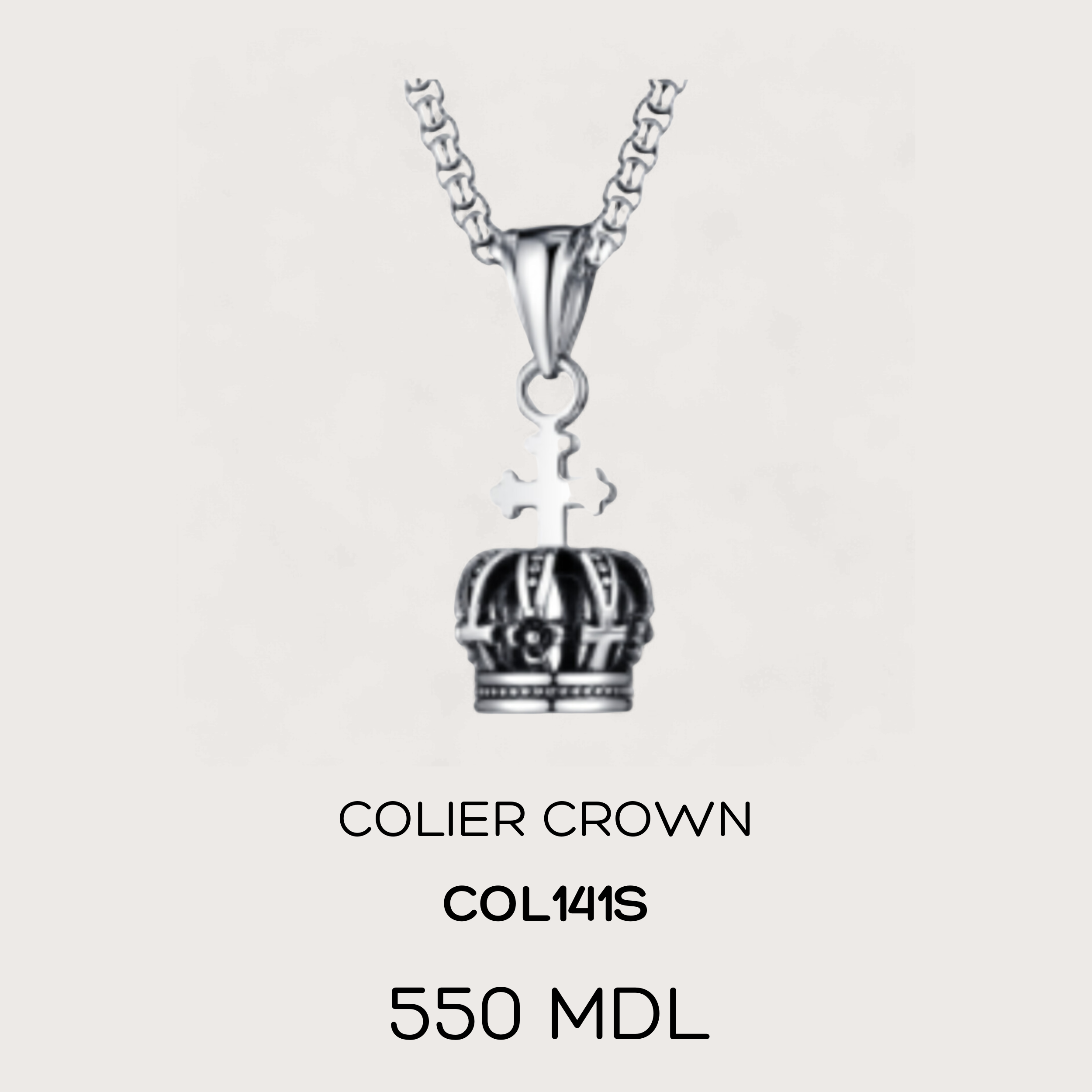 Colier crown - Argintiu