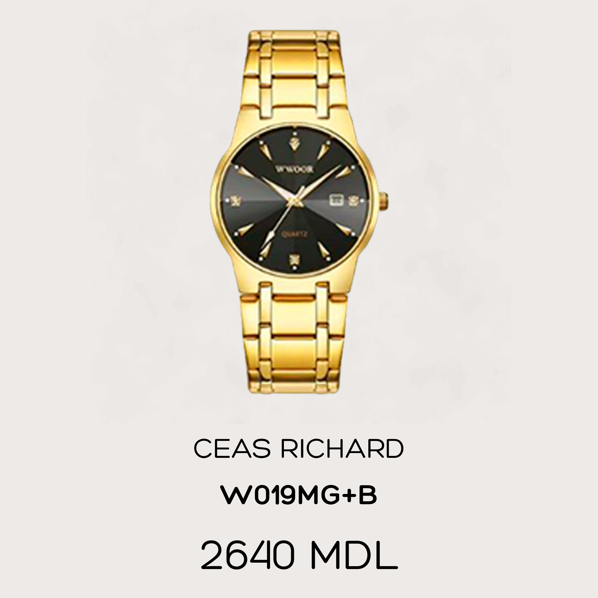 Ceas Richard - Auriu - Carbon