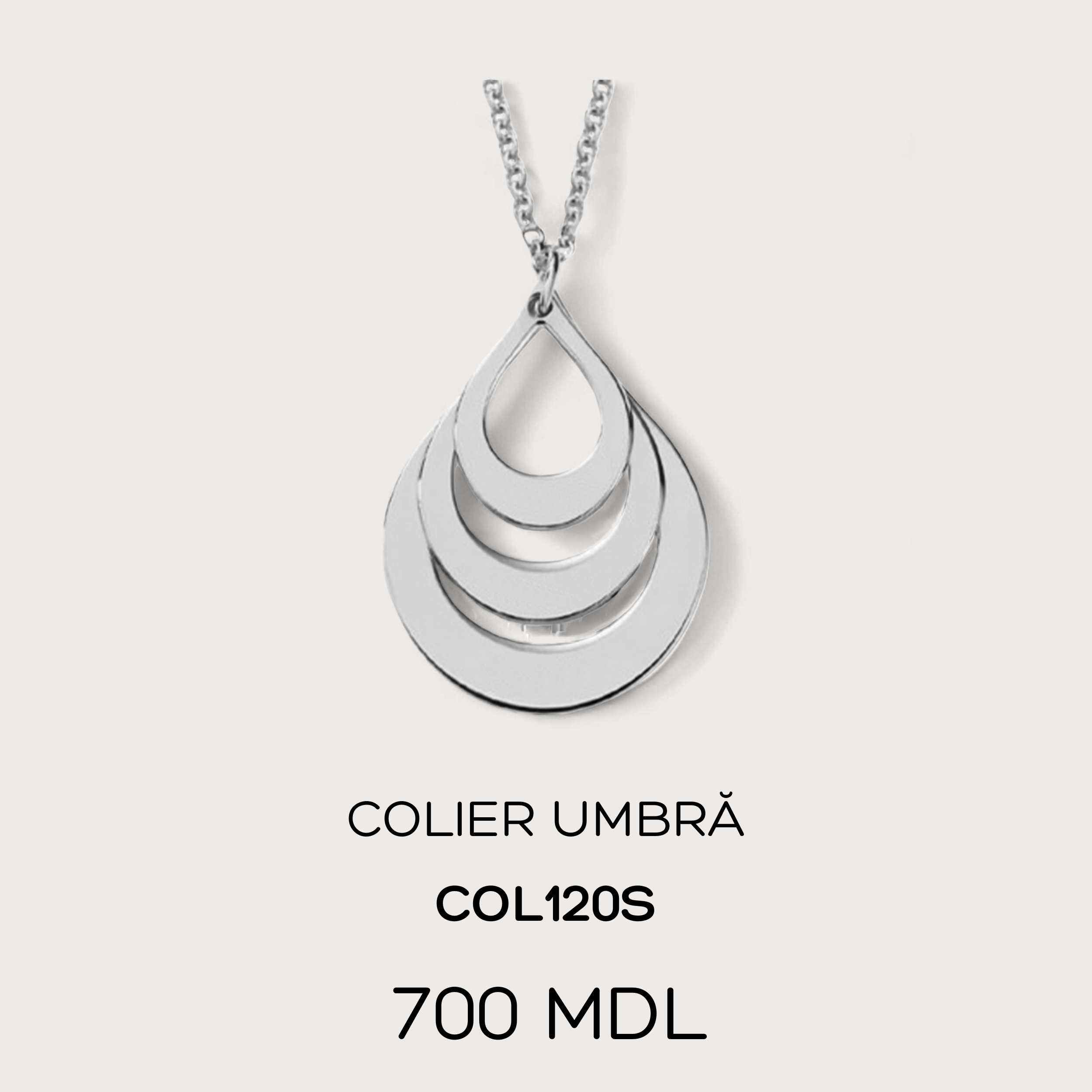 Colier umbră - Argintiu
