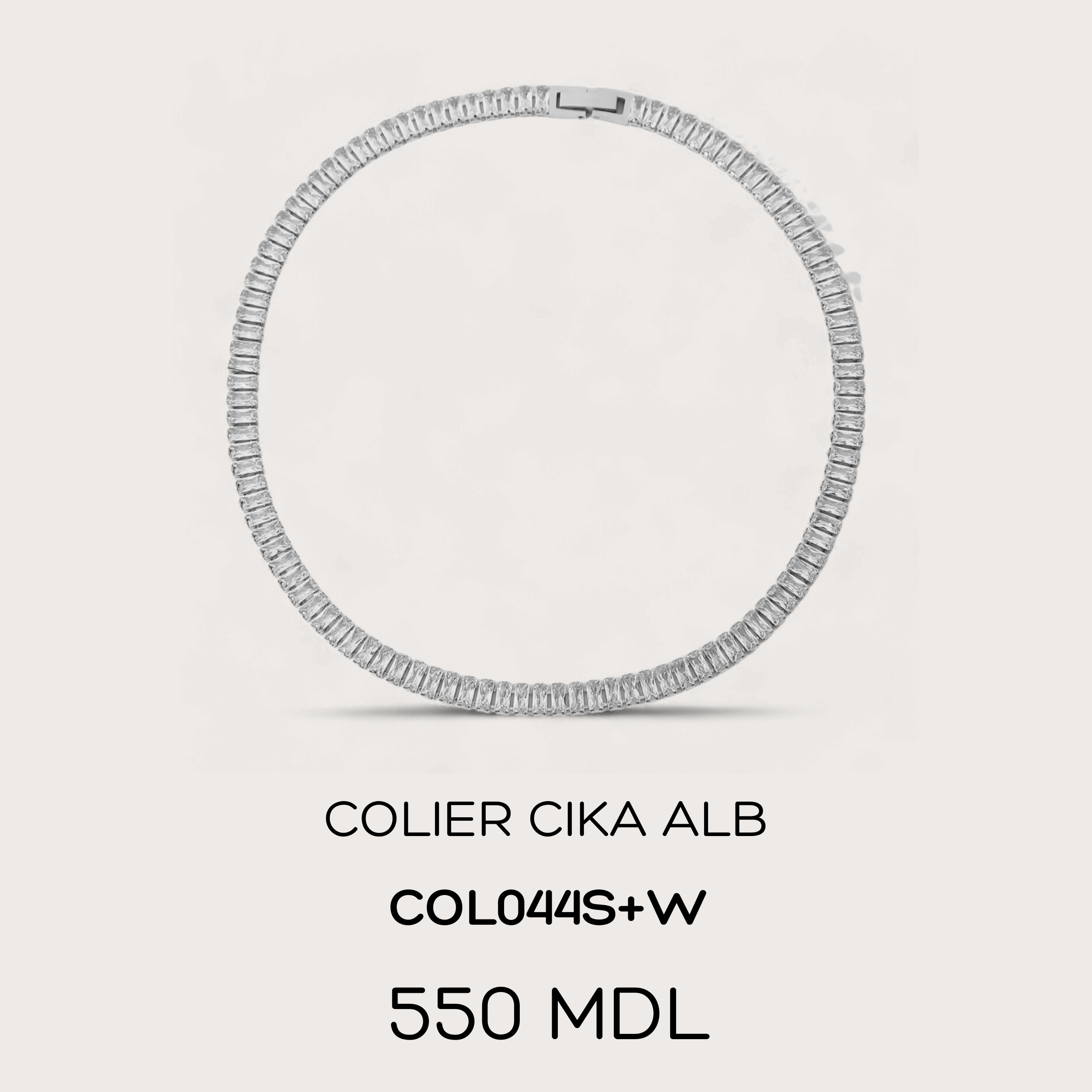 Colier cika roz - Argintiu