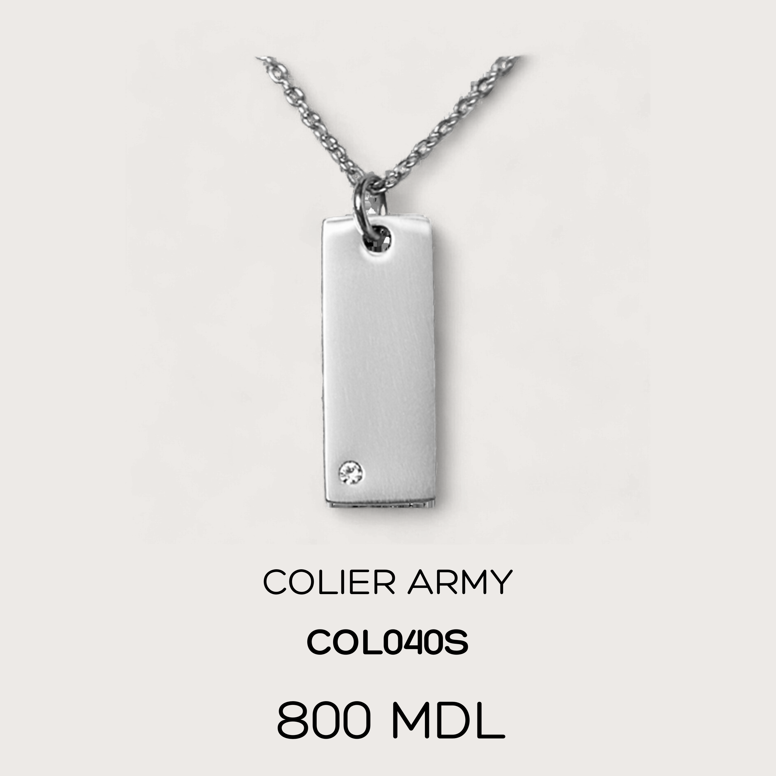 Colier army - Argintiu