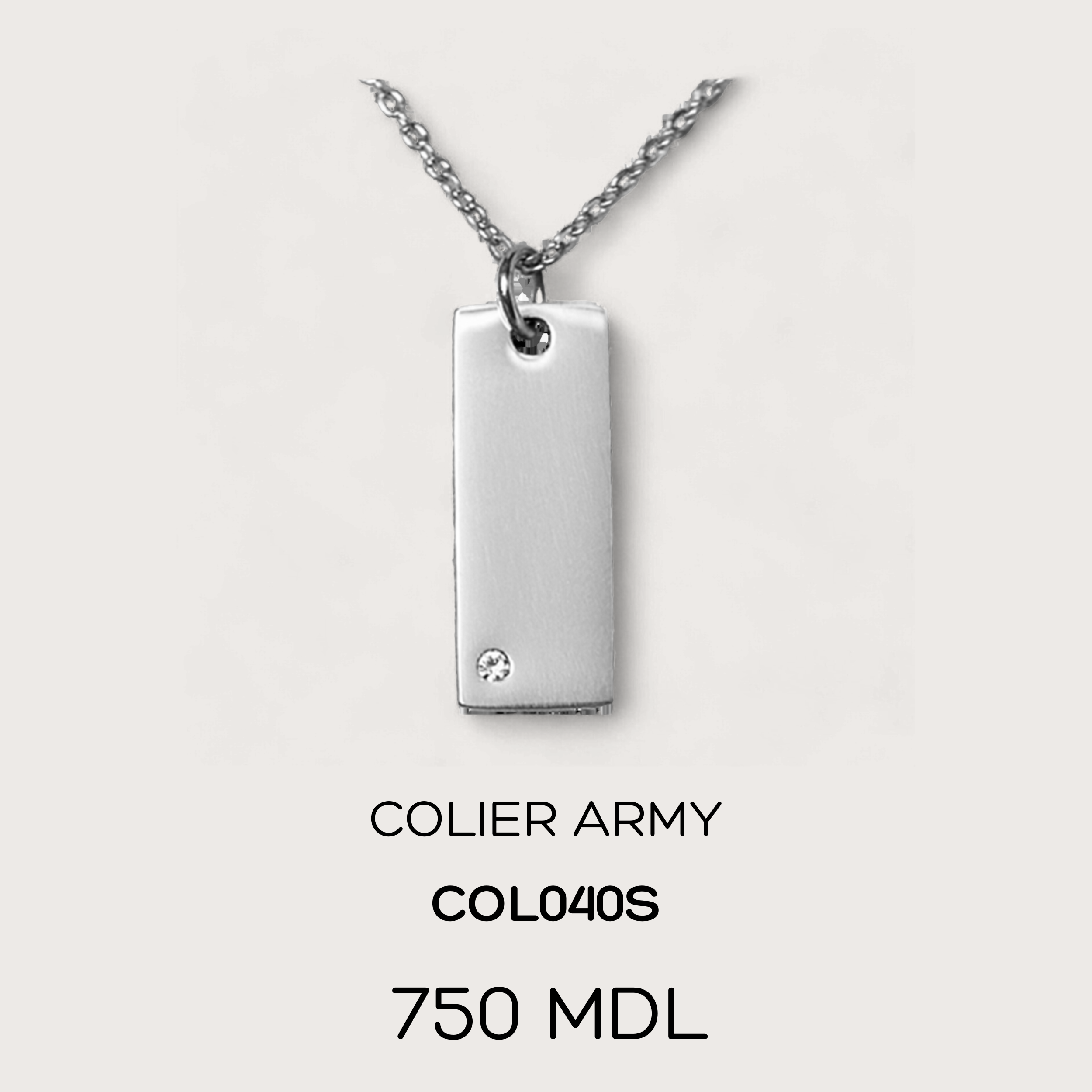 Colier army - Argintiu