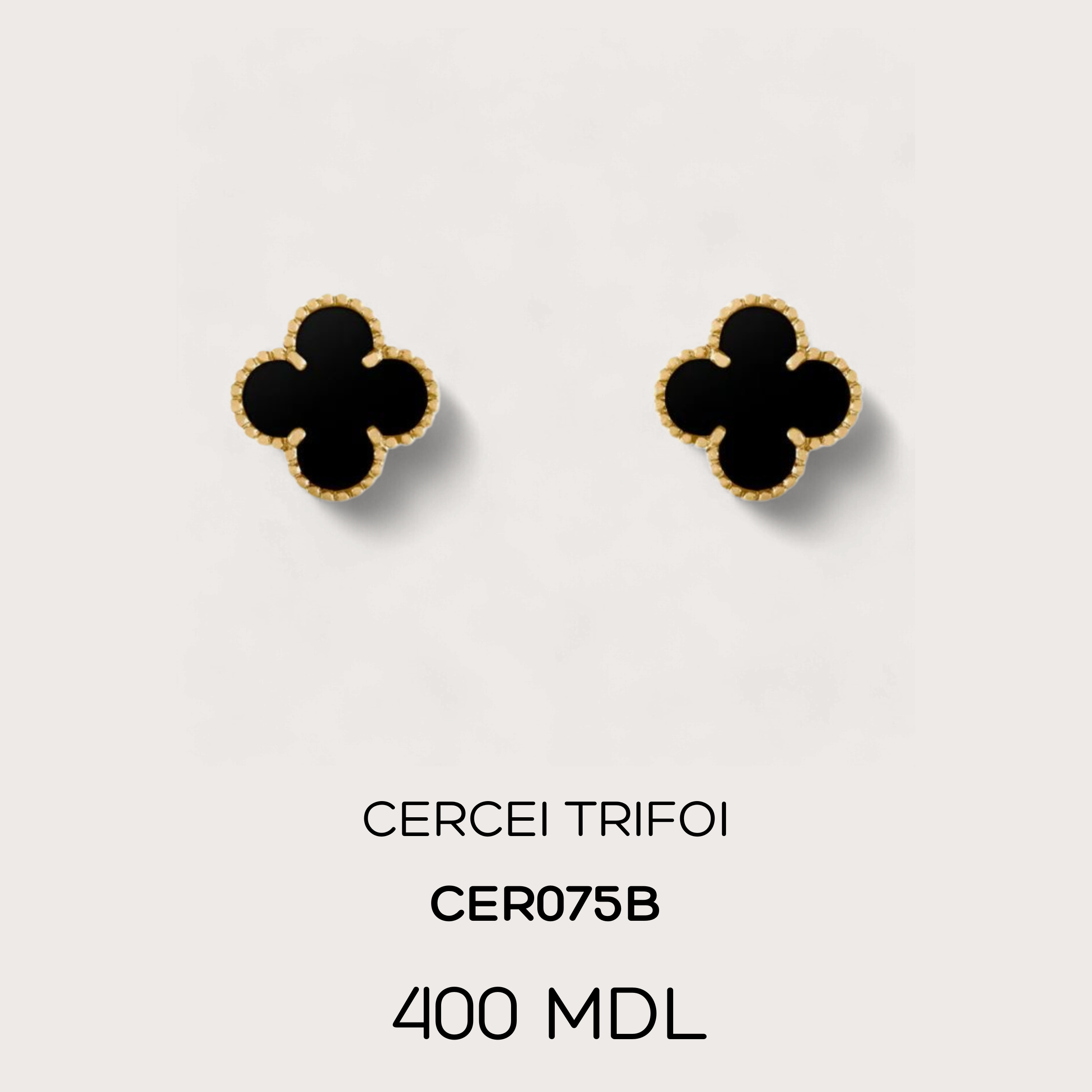 Cercei trifoi - Negru