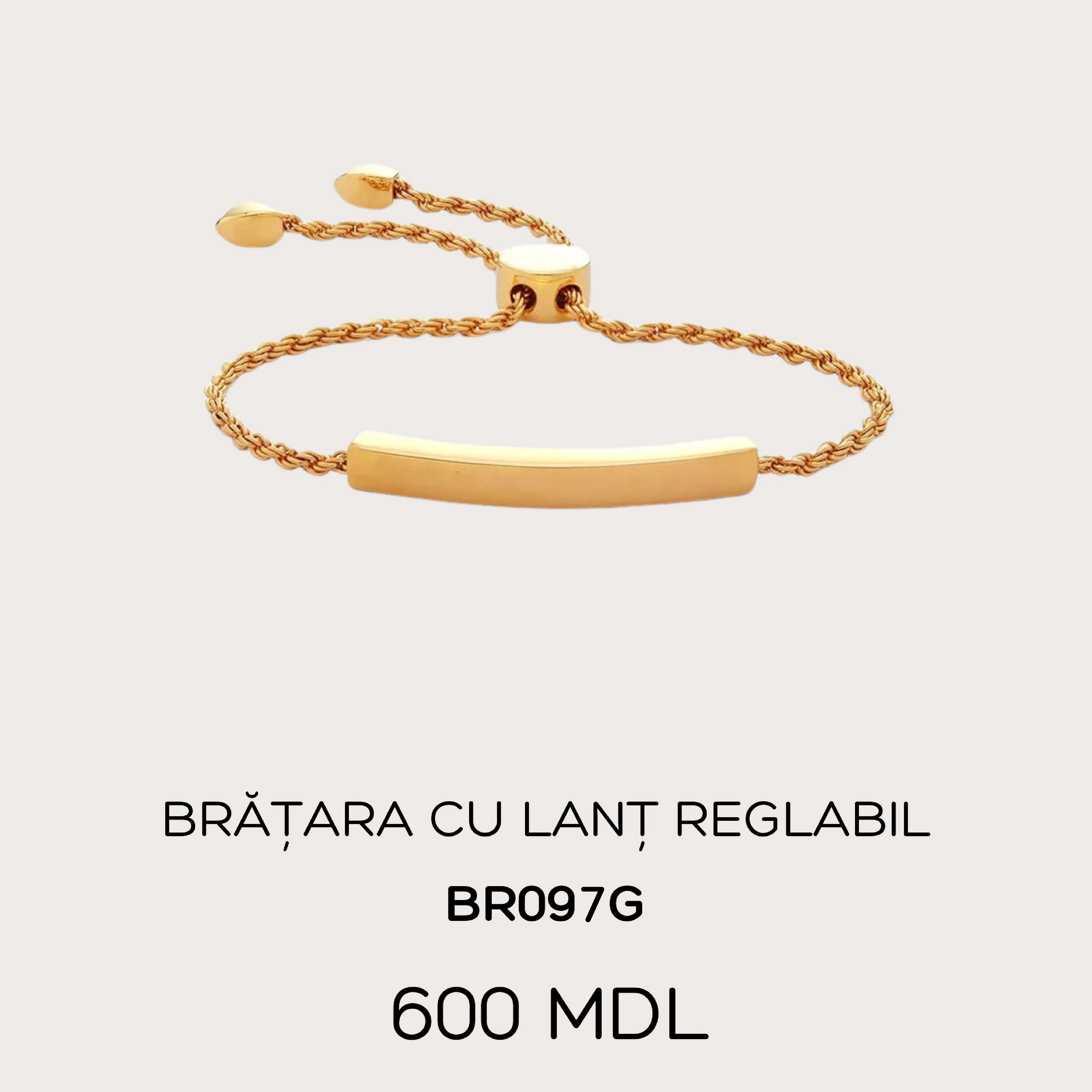 Brățara cu lanț reglabil - Auriu