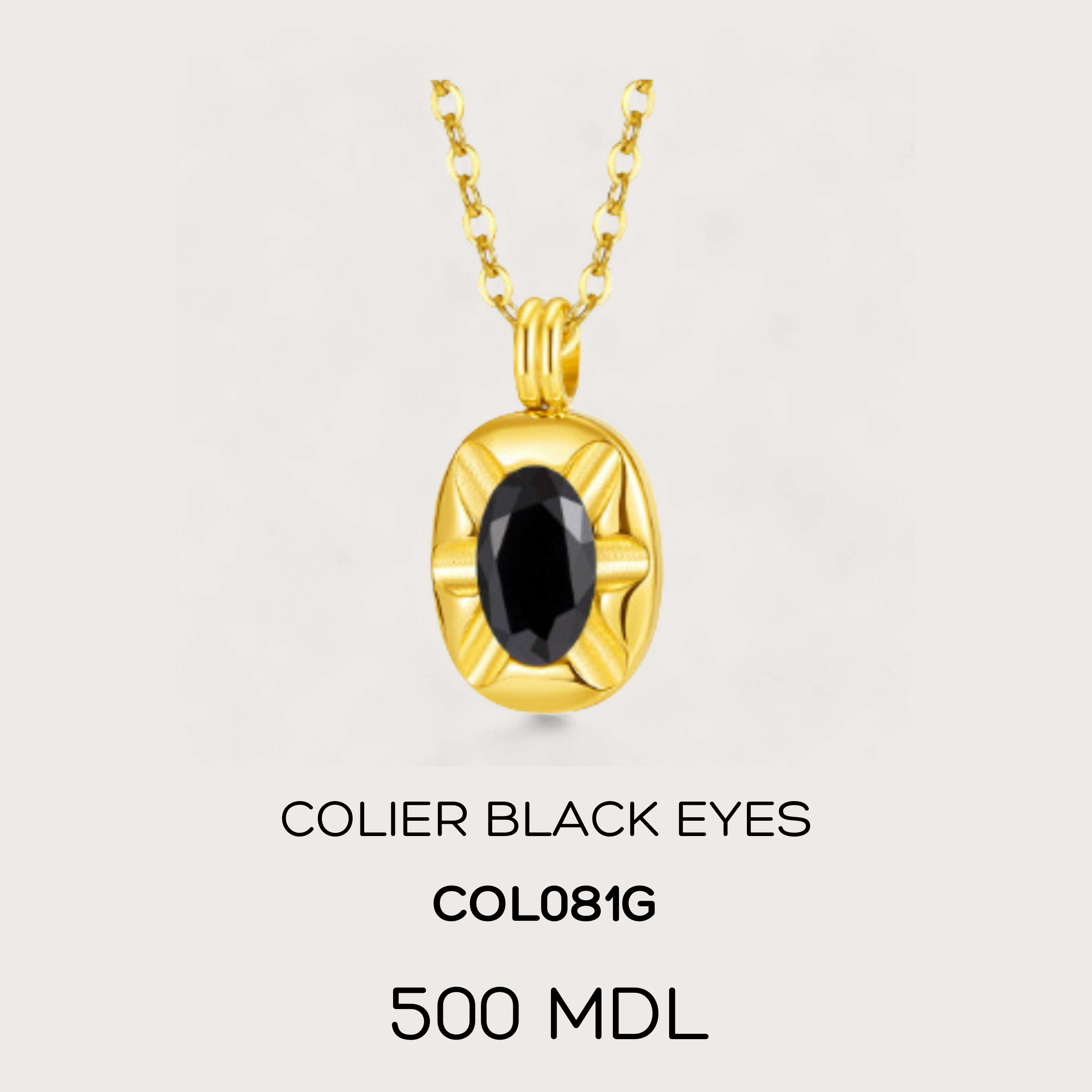 Colier black eyes - Auriu