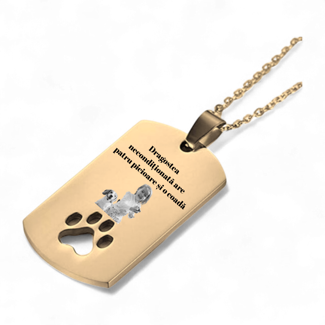 Colier tag mare cu labuta