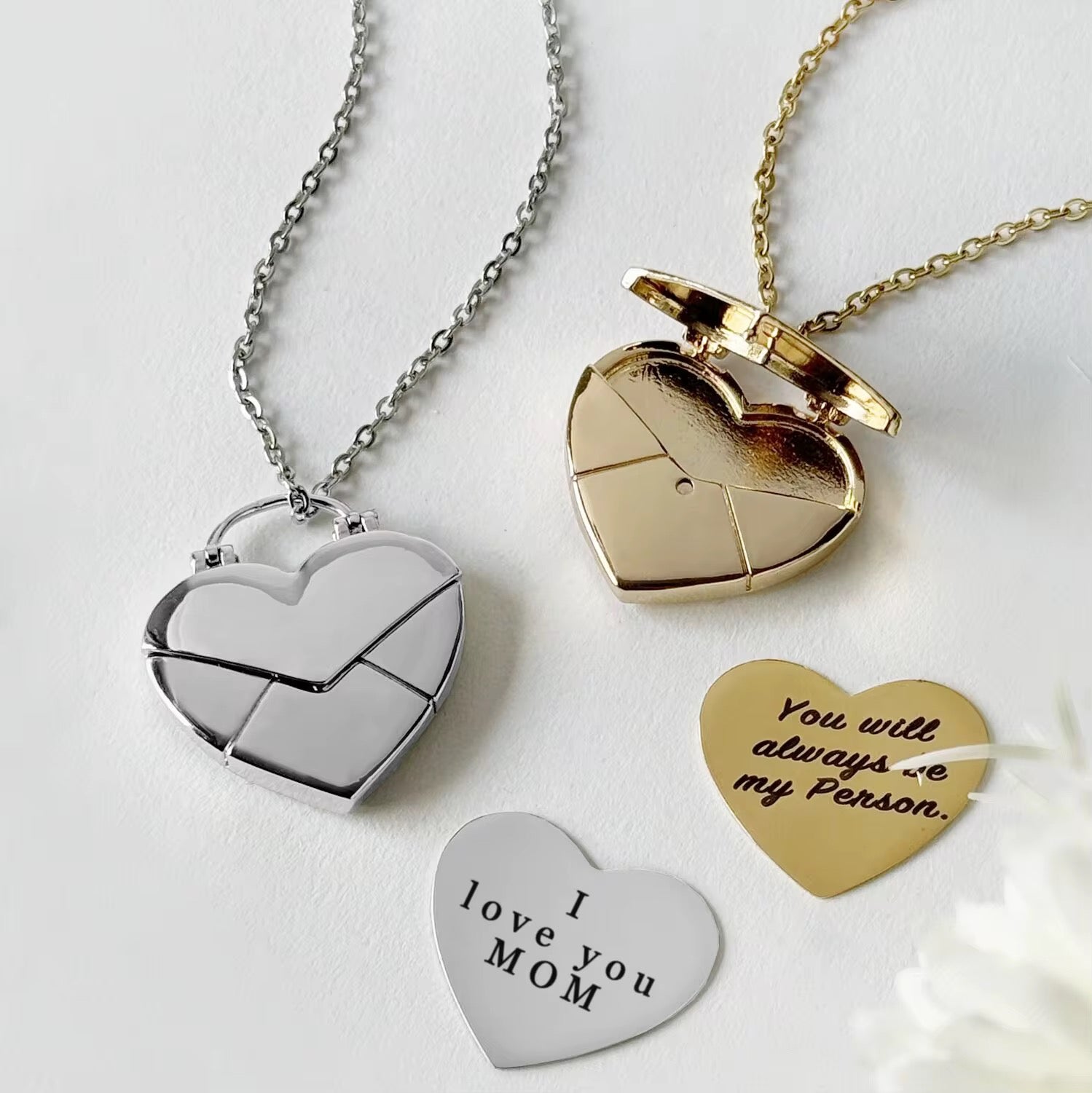 Colier inima cu mesaj