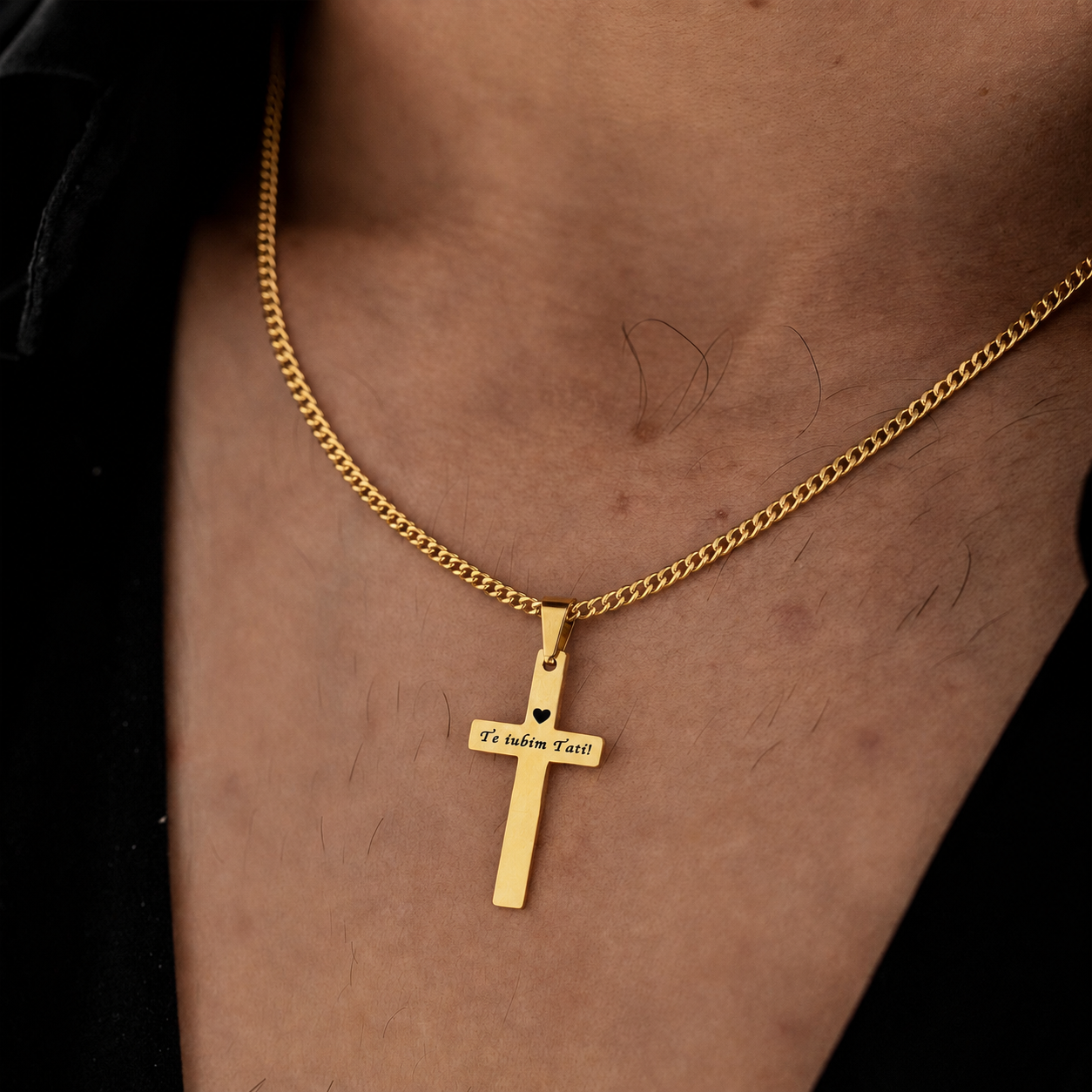 Colier Cruce Simpla | Personalizat cu Gravura