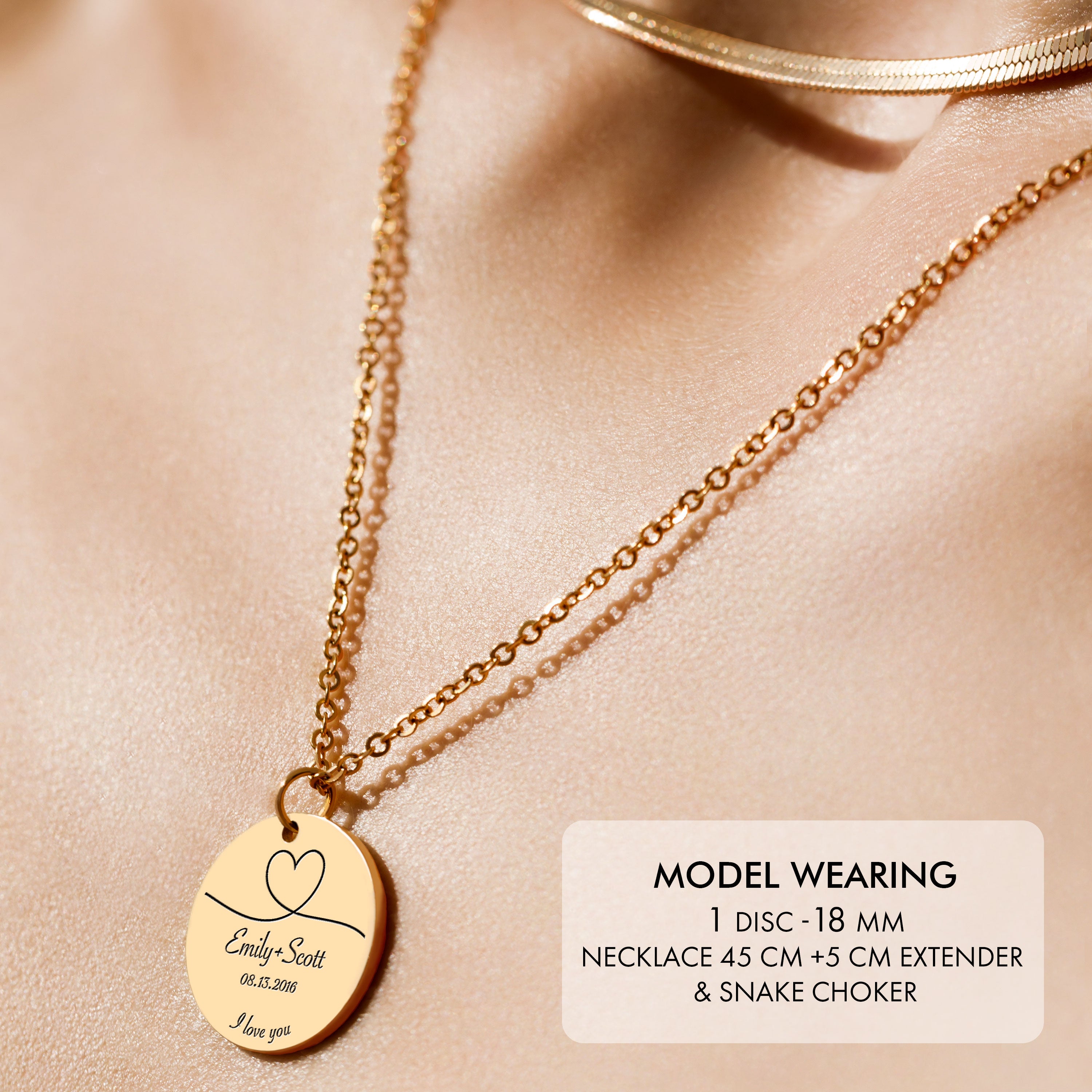 Custom Disk Couple Necklace