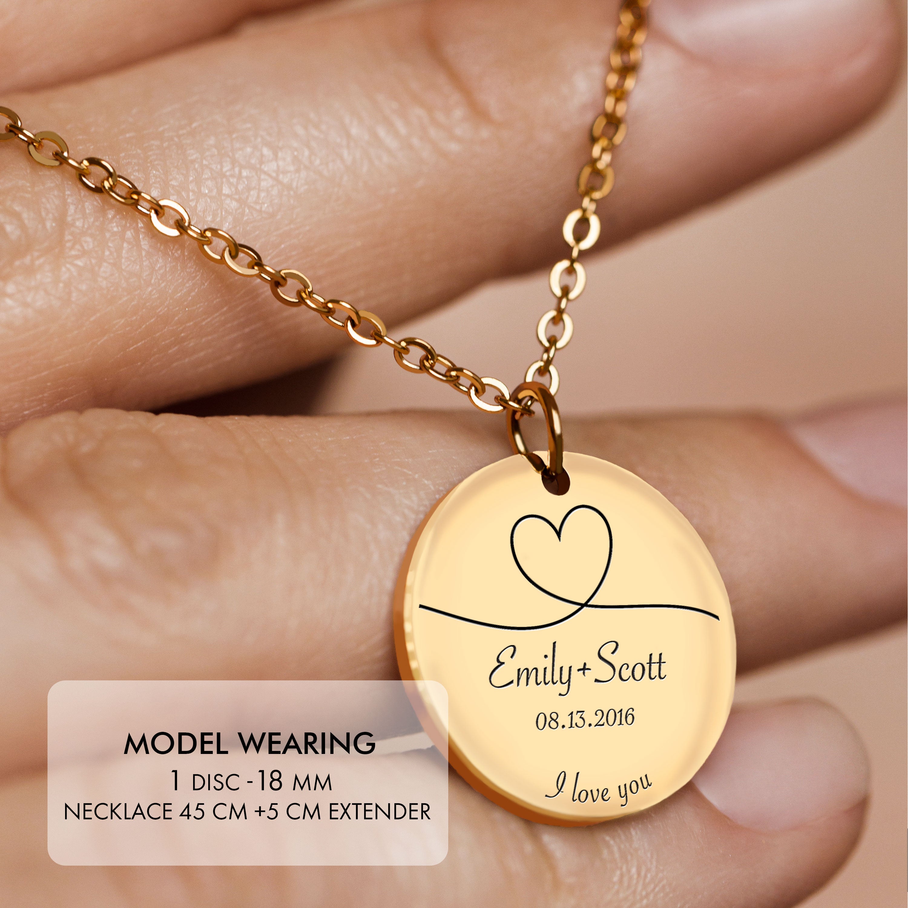 Custom Disk Couple Necklace