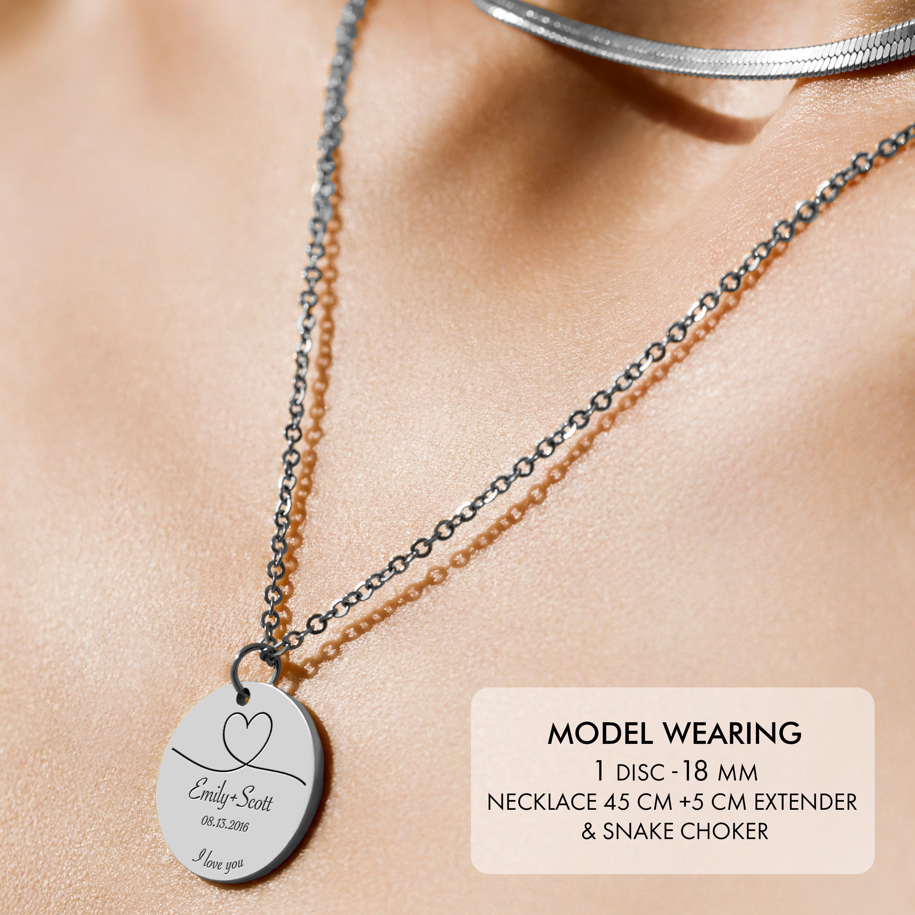 Custom Disk Couple Necklace