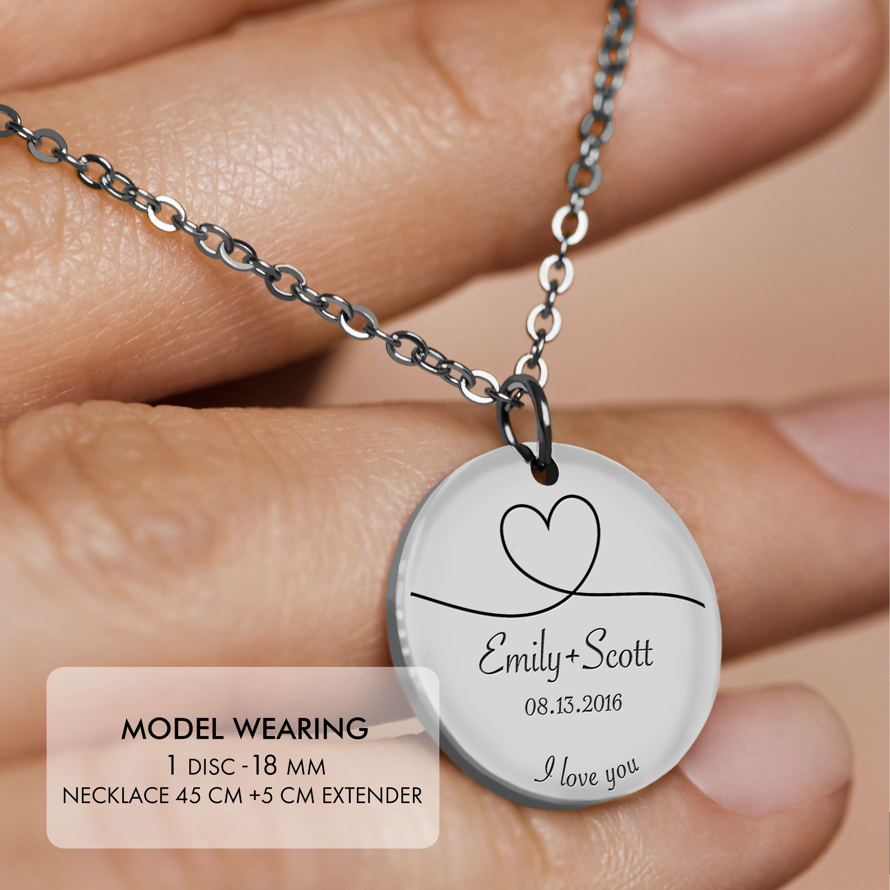 Custom Disk Couple Necklace