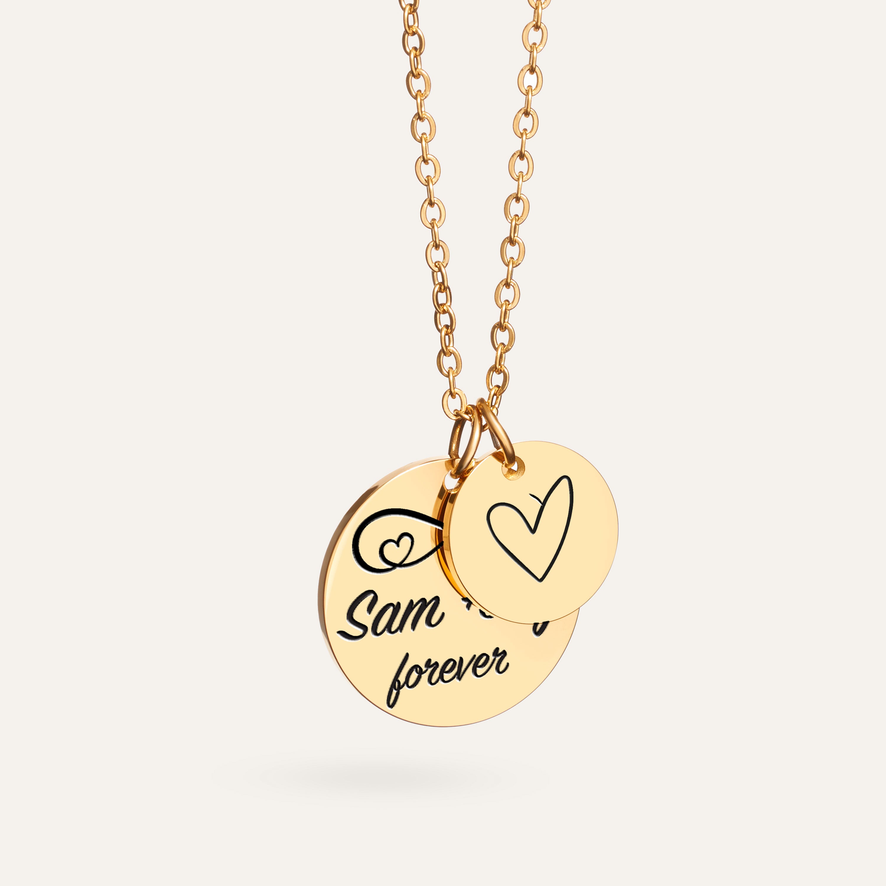Custom Disk Couple Necklace