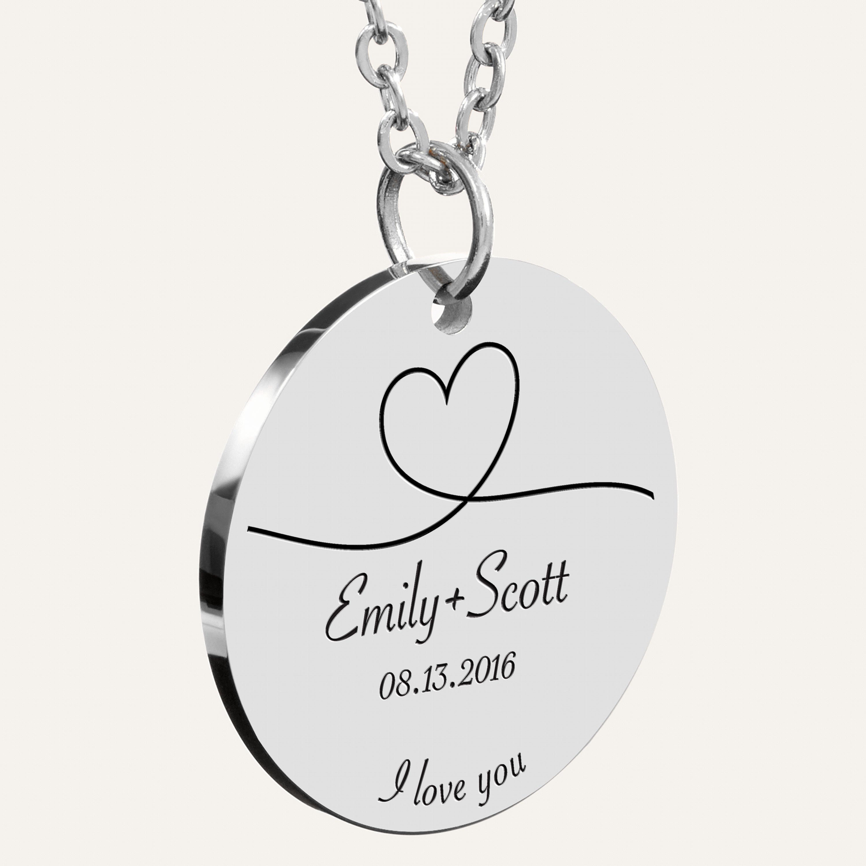 Custom Disk Couple Necklace