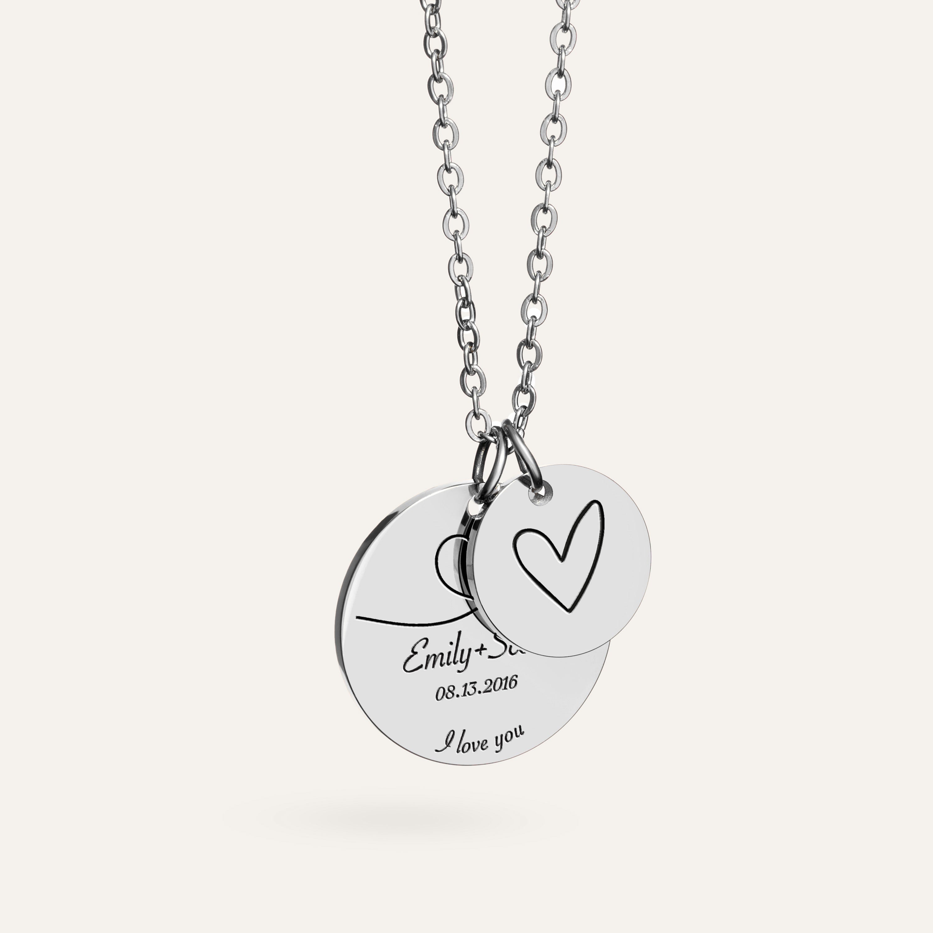 Custom Disk Couple Necklace