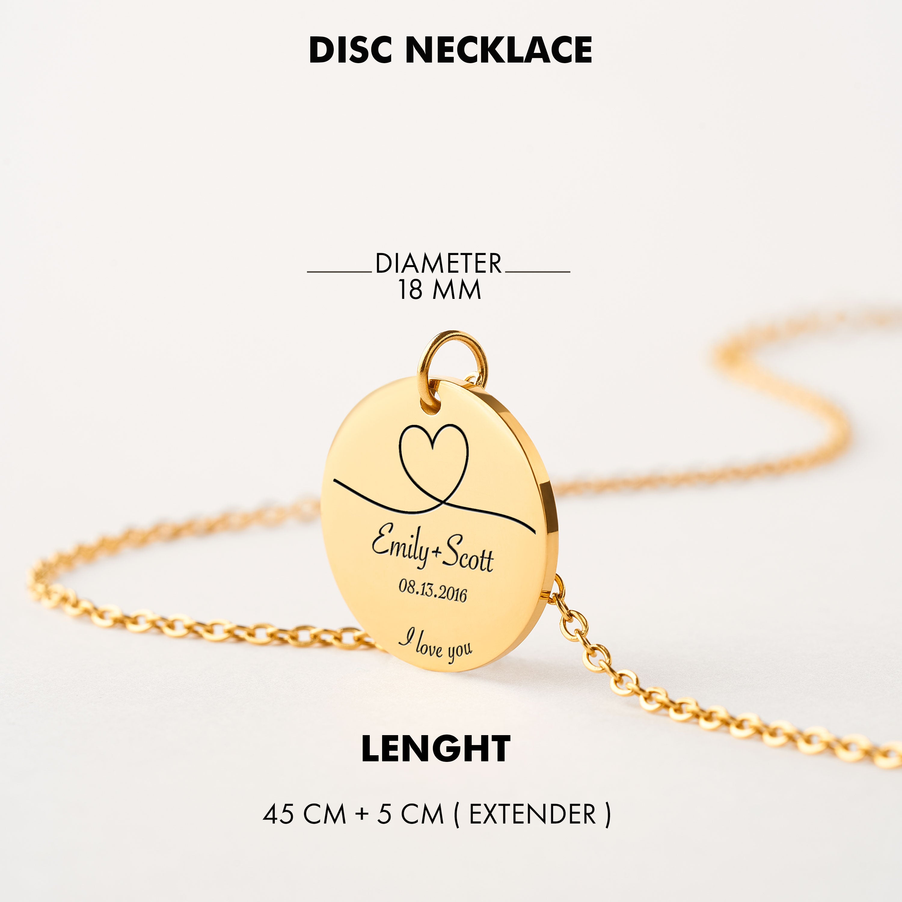 Custom Disk Couple Necklace