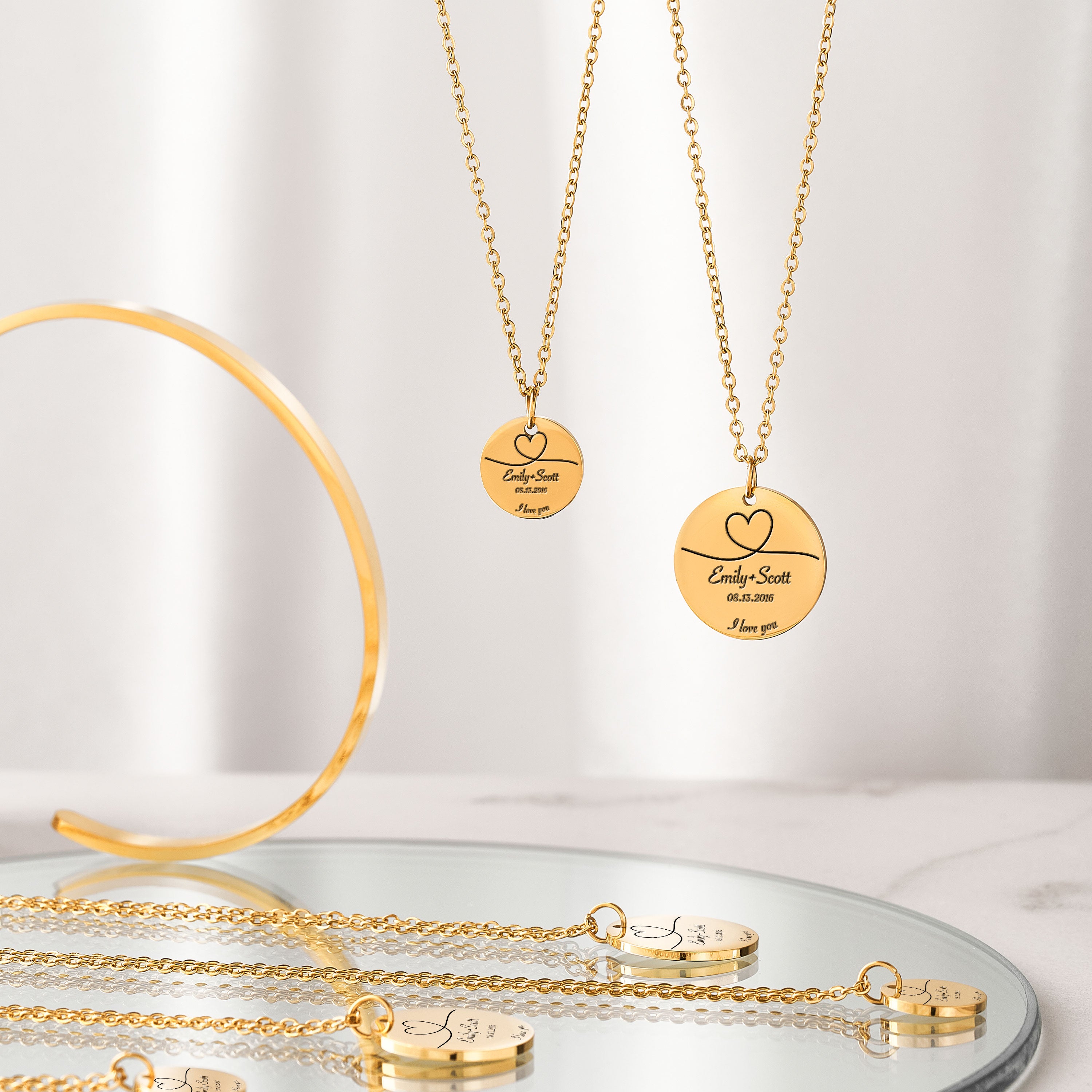 Custom Disk Couple Necklace
