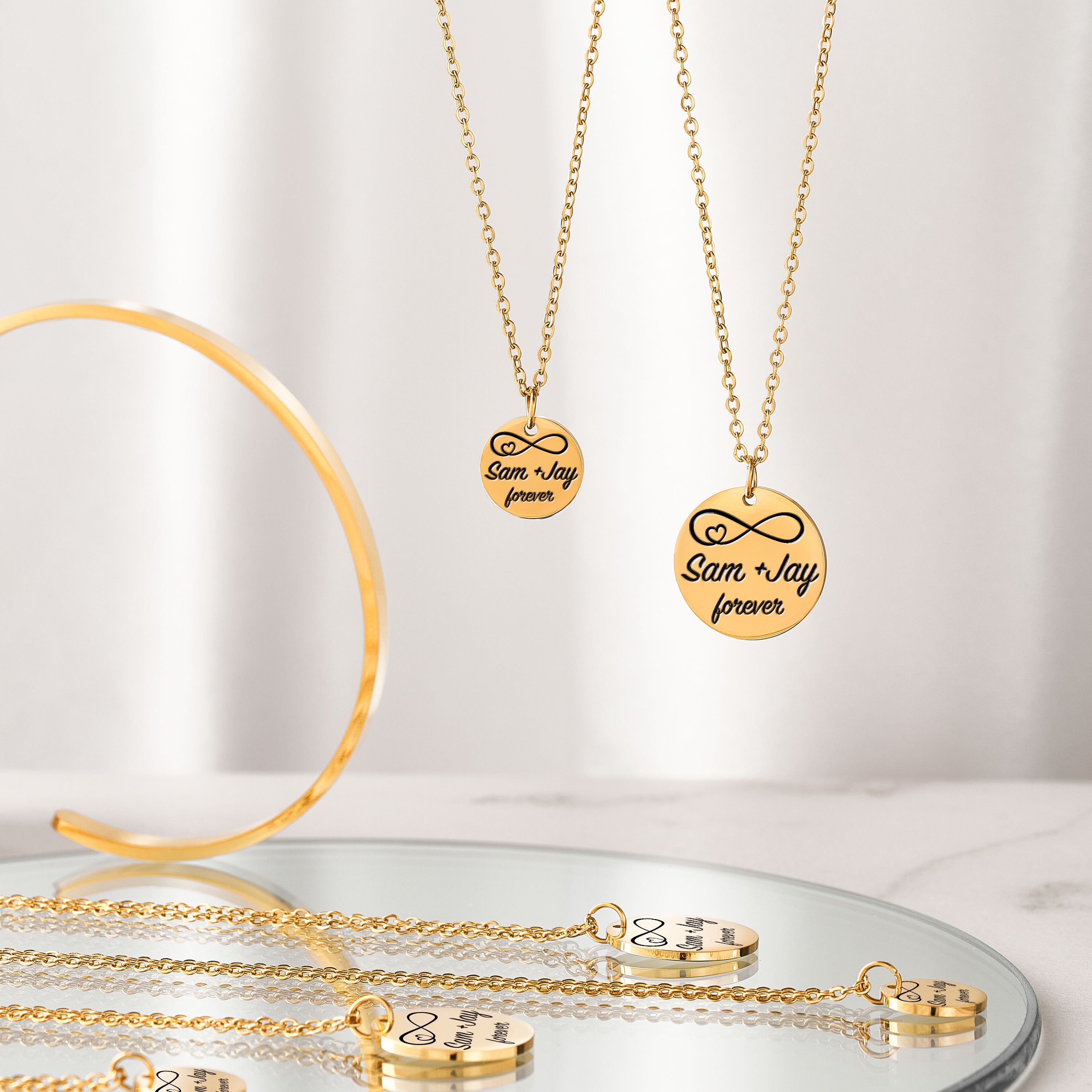 Custom Disk Couple Necklace