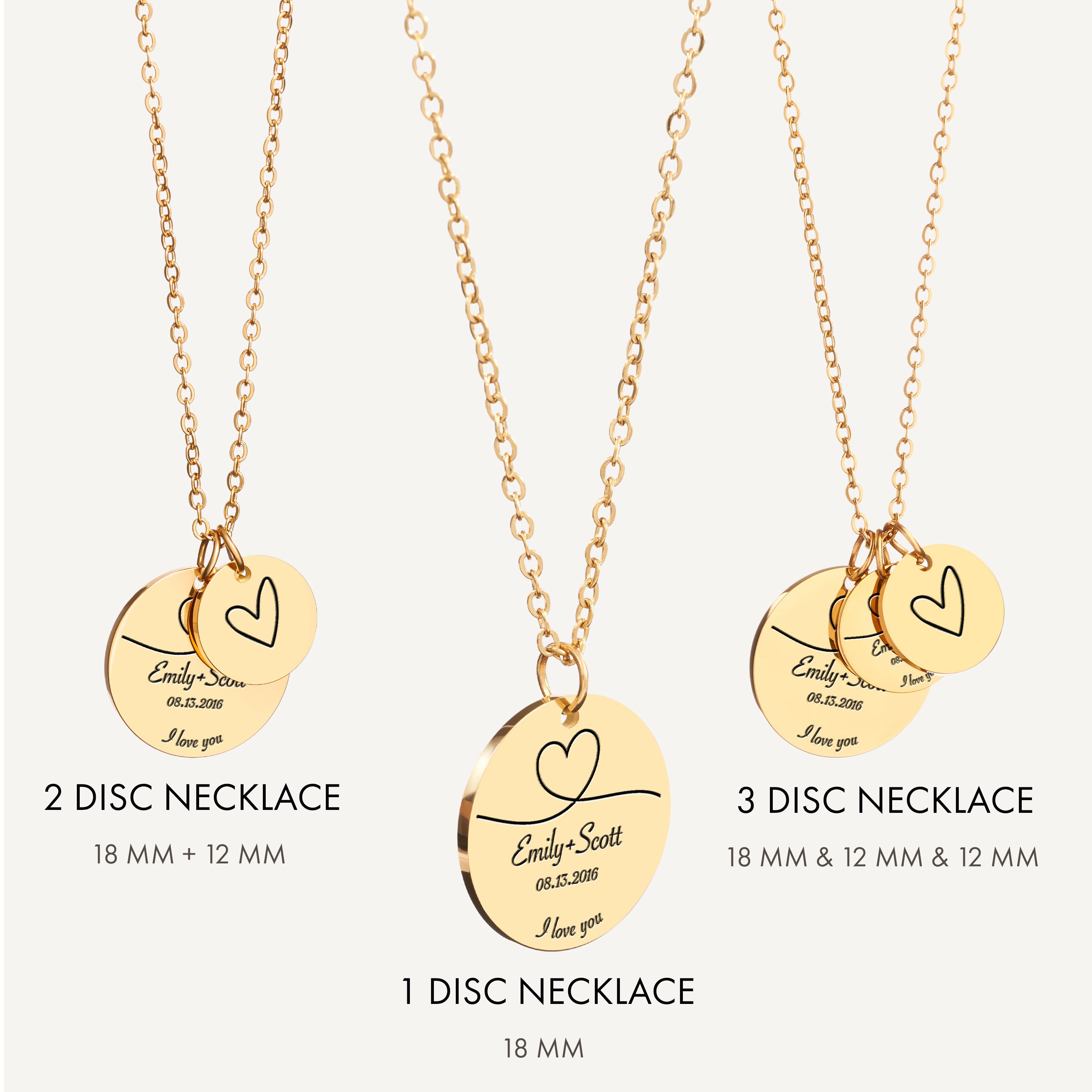 Custom Disk Couple Necklace