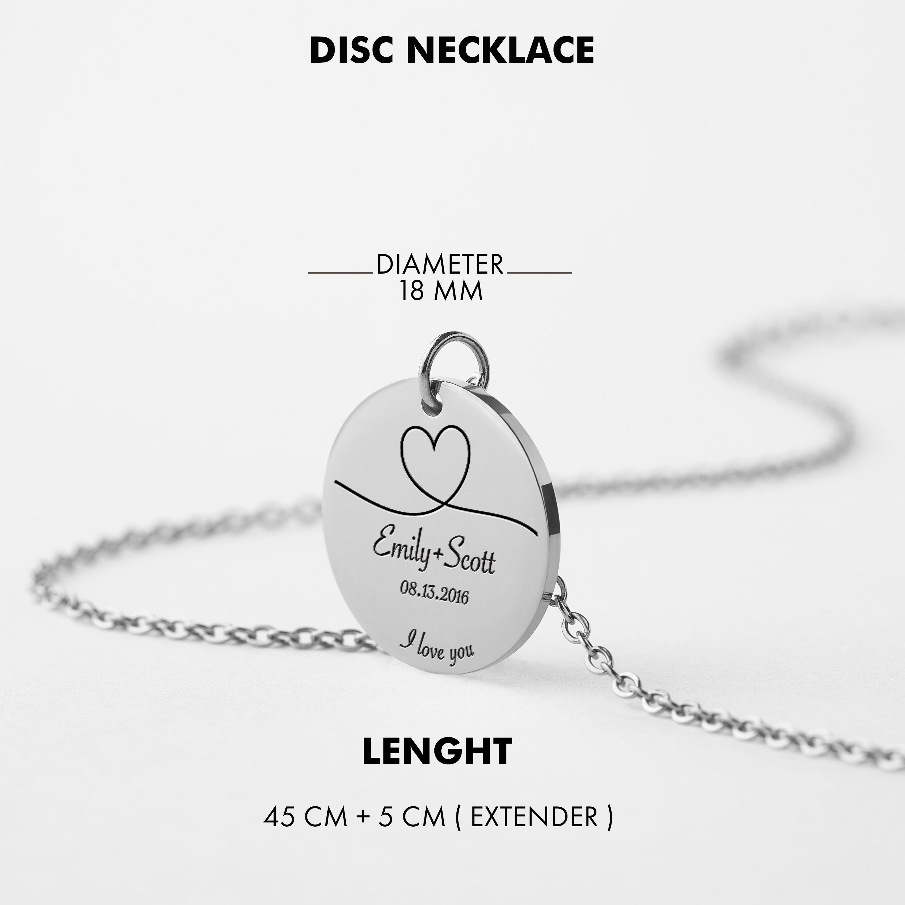 Custom Disk Couple Necklace