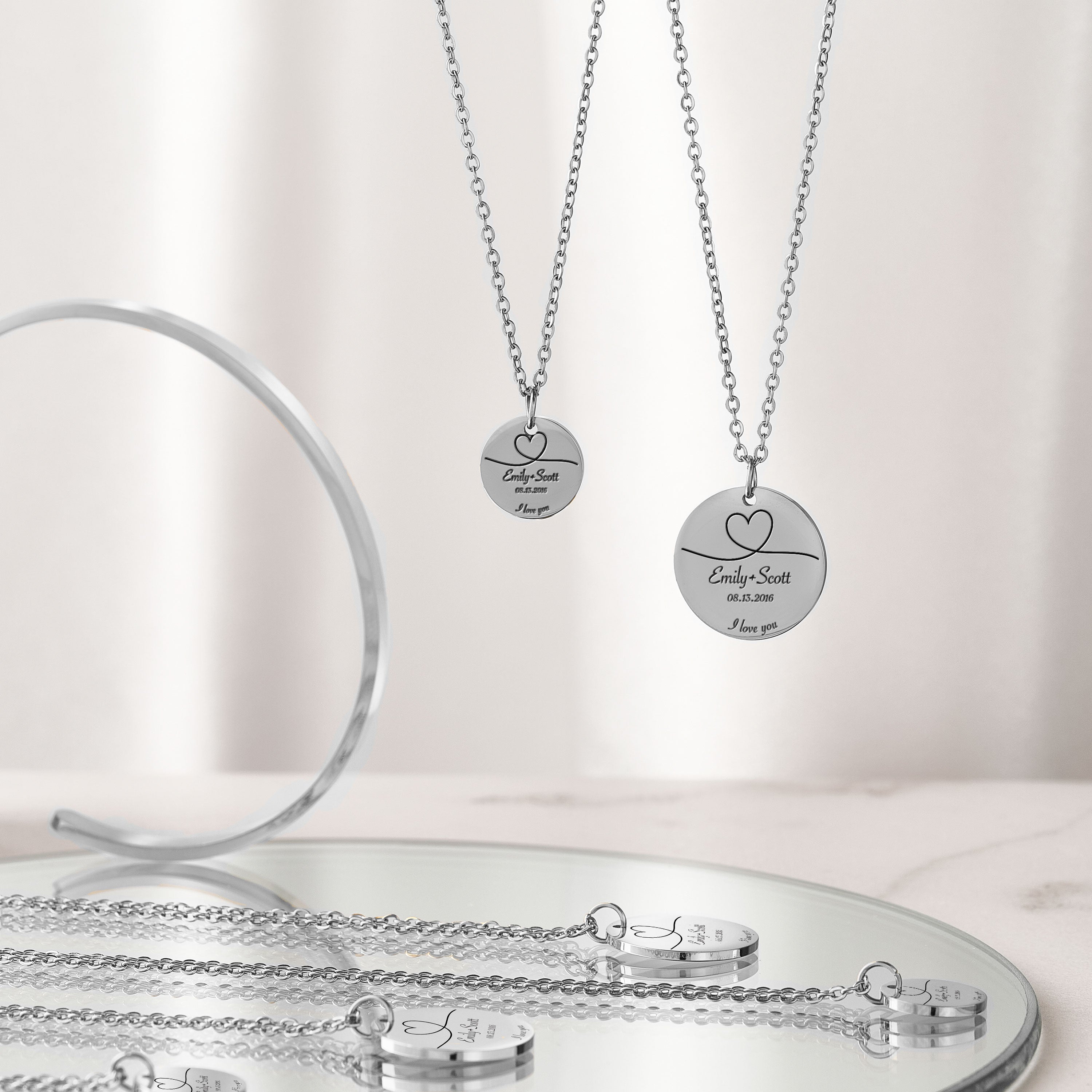 Custom Disk Couple Necklace