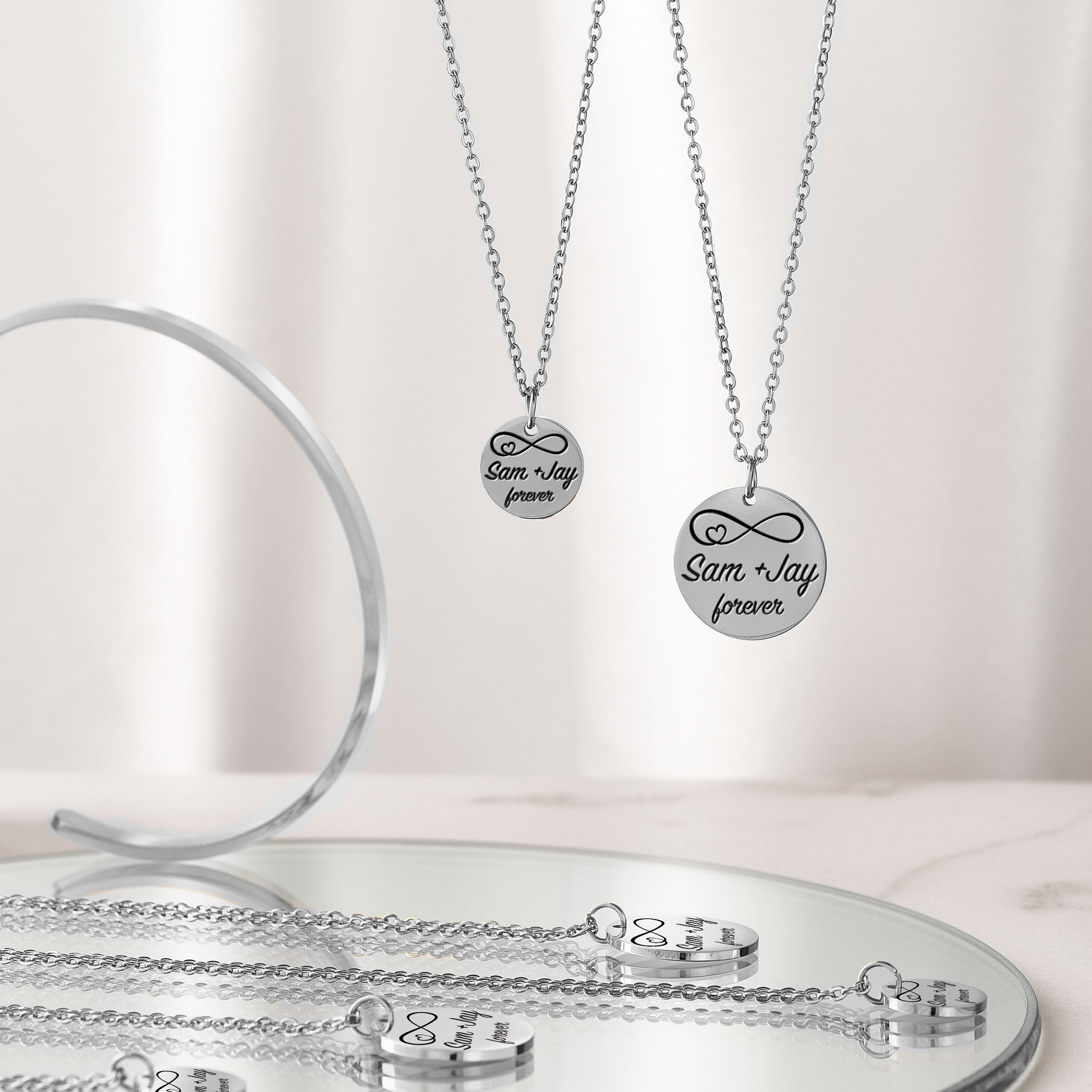 Custom Disk Couple Necklace