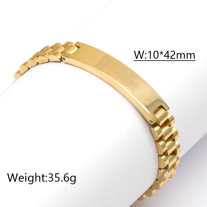 Personalized Men's Id Bracelet 18K Gold Plated Engraved -  Canada