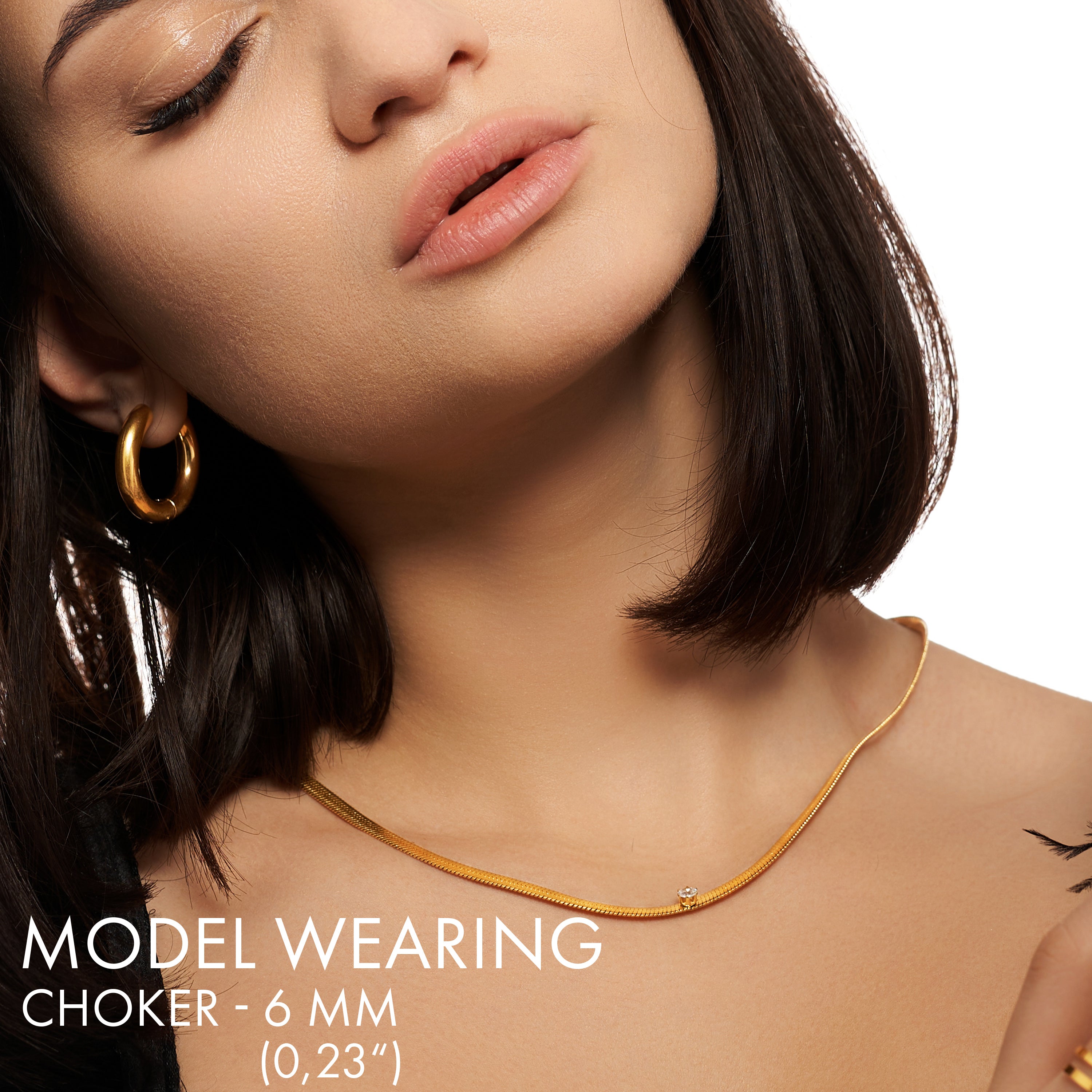 Colier sarpe cu pietricica - Auriu