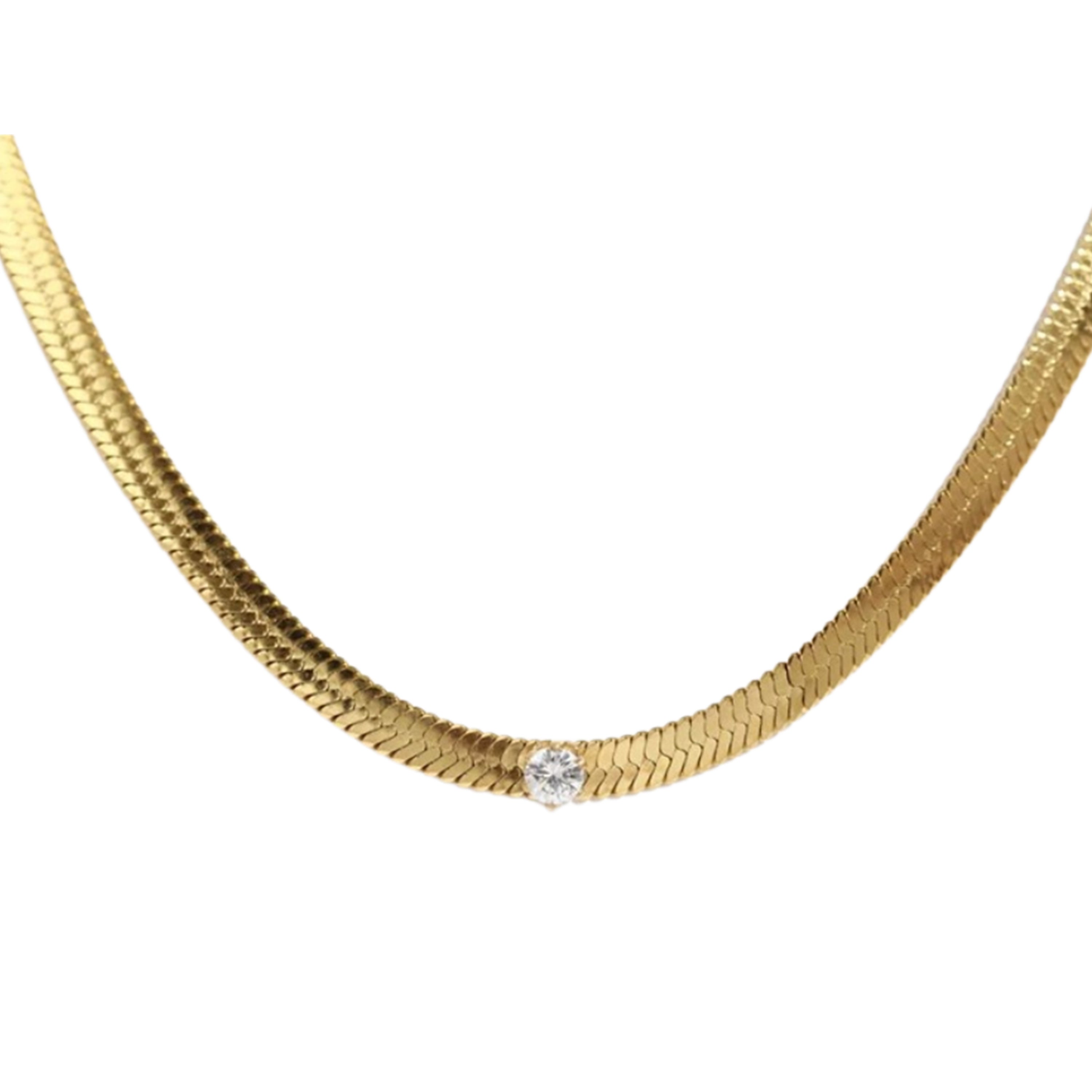 Colier sarpe cu pietricica - Auriu