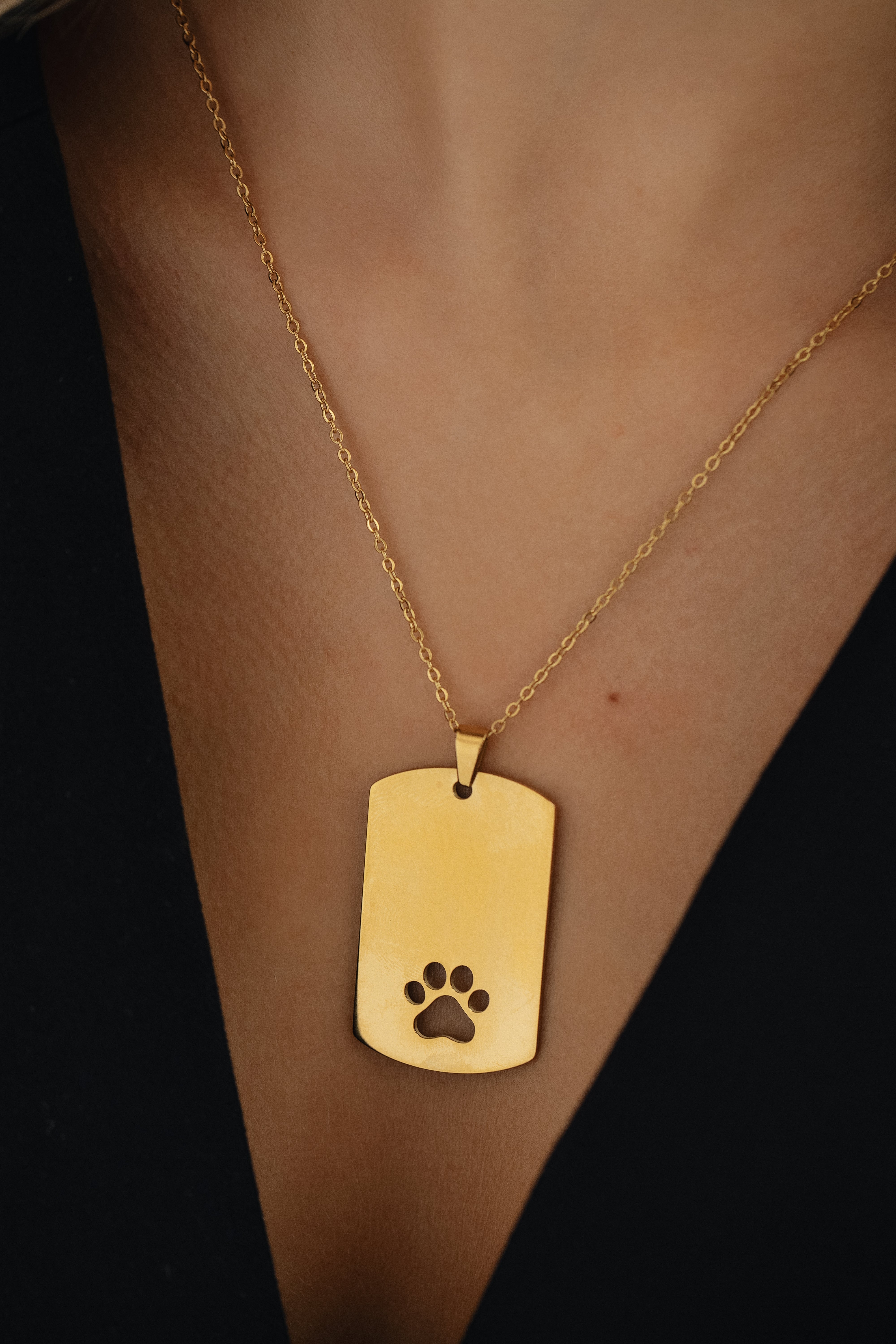 Etichetă colier mare cu labută