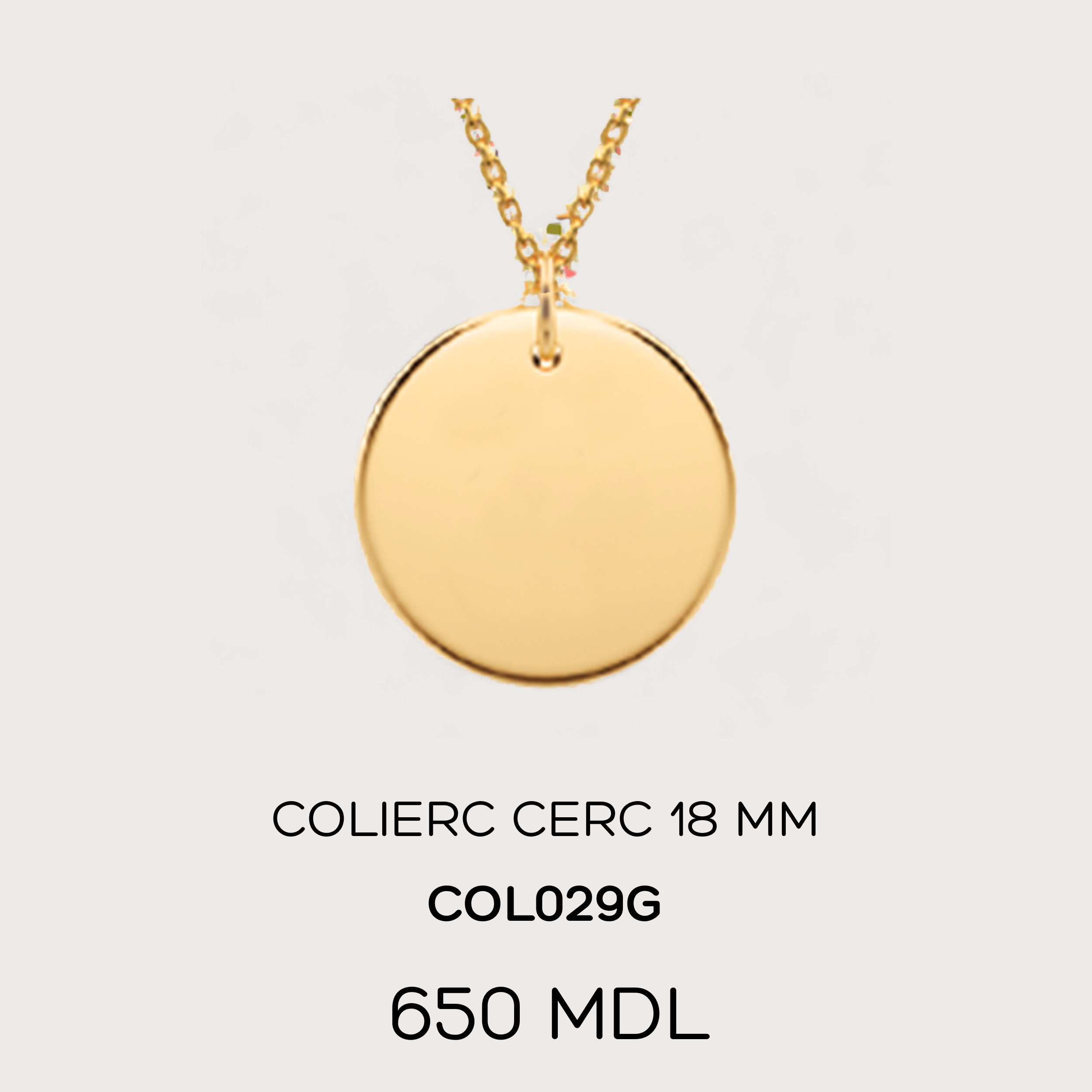 Colierc cerc 18 mm - Auriu