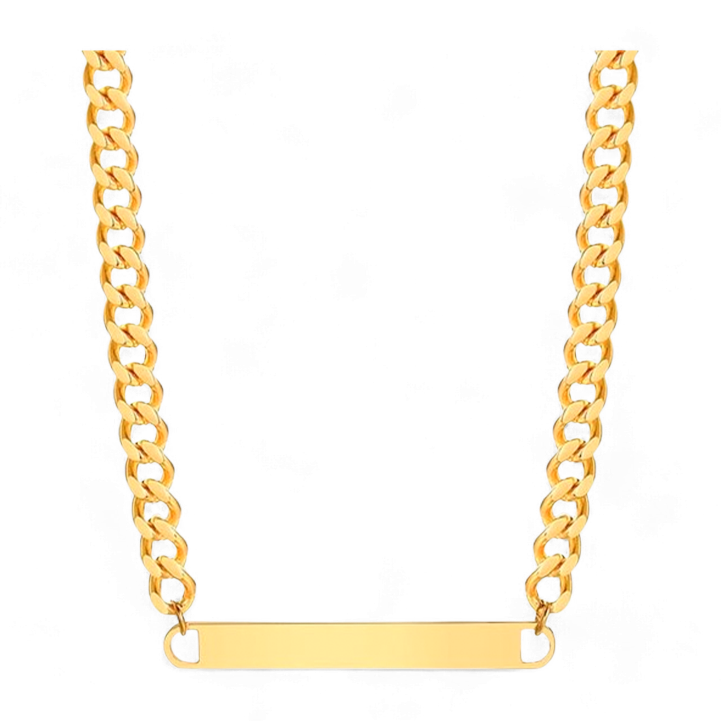 Colier tag mic - Auriu