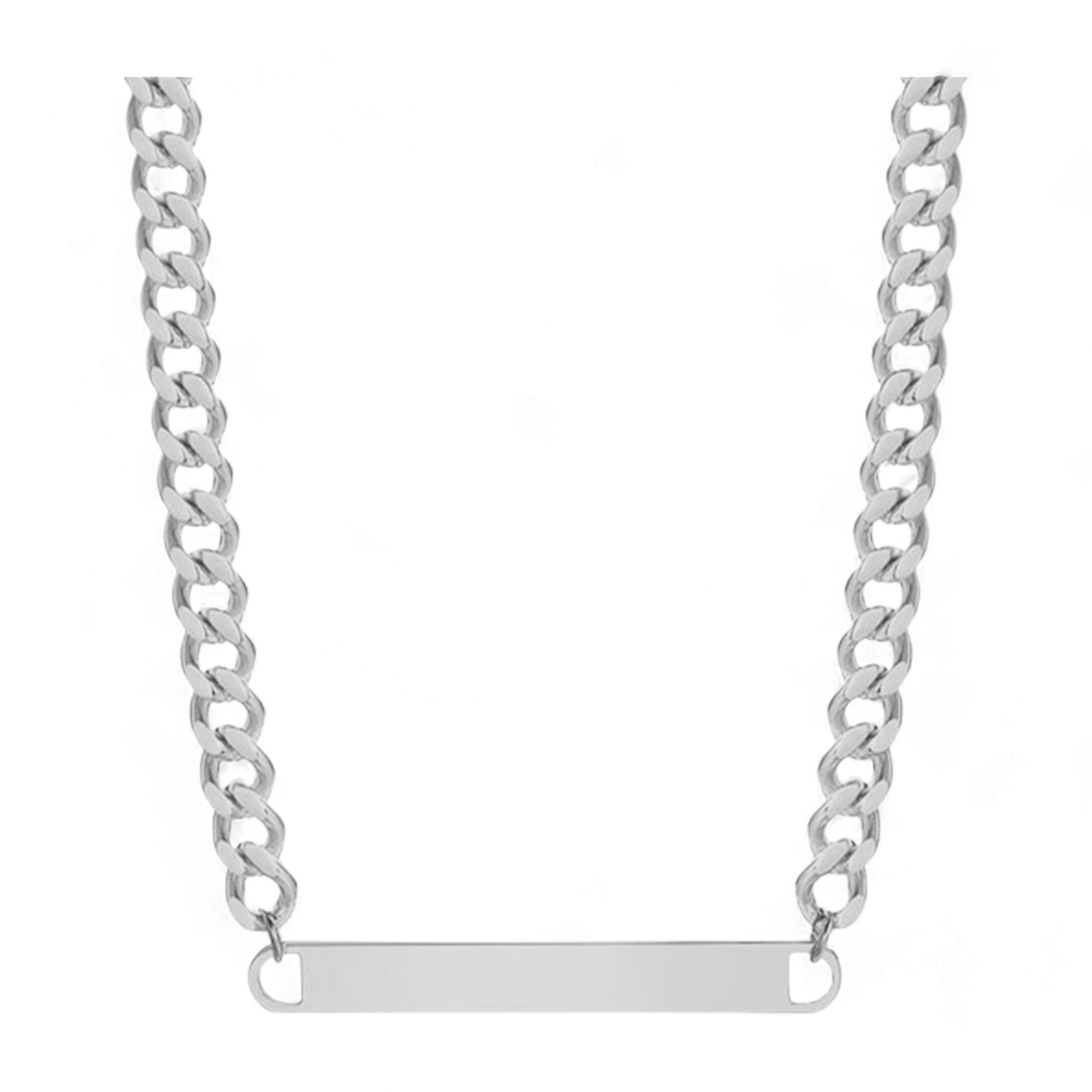Colier tag mic - Argintiu