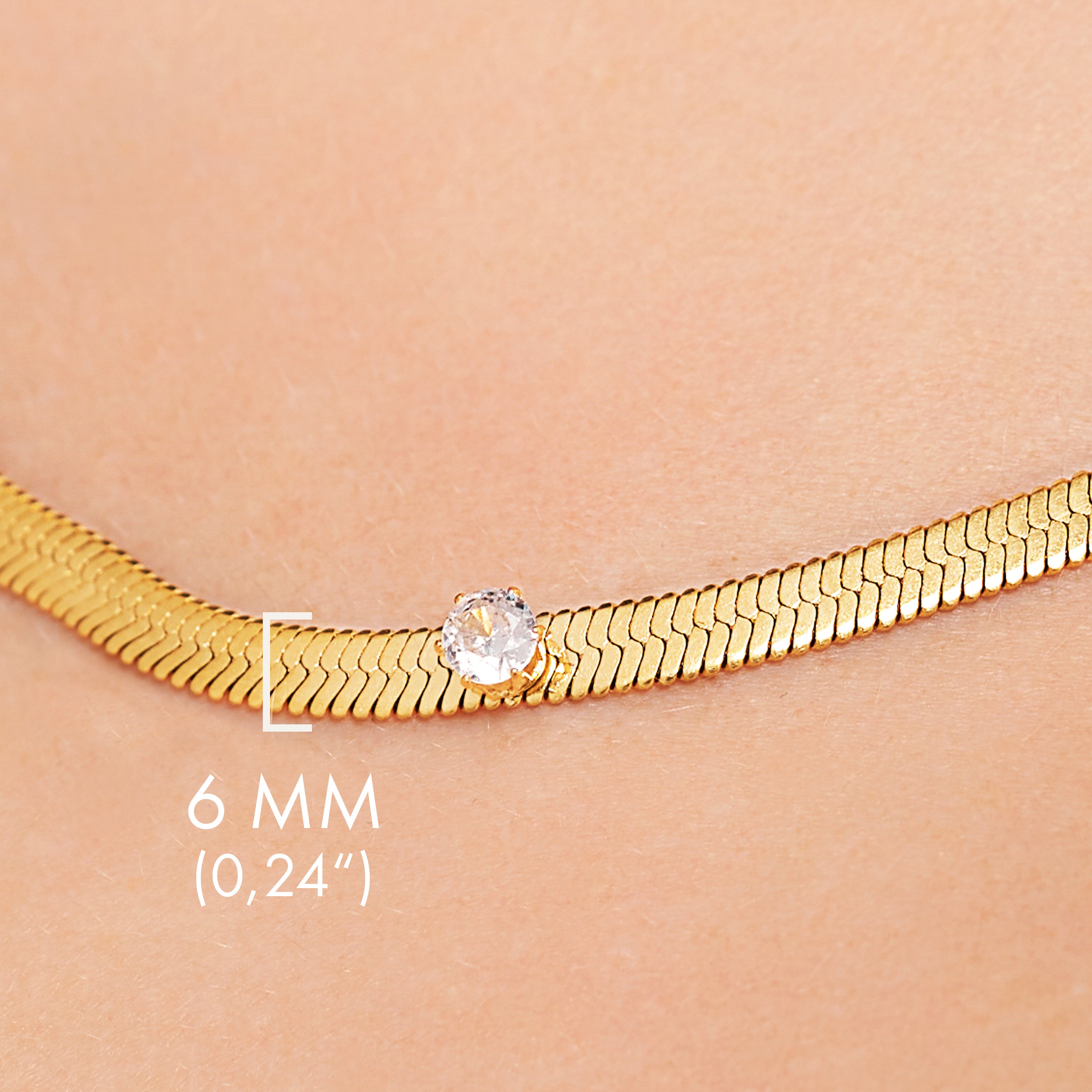 Colier sarpe cu pietricica - Auriu