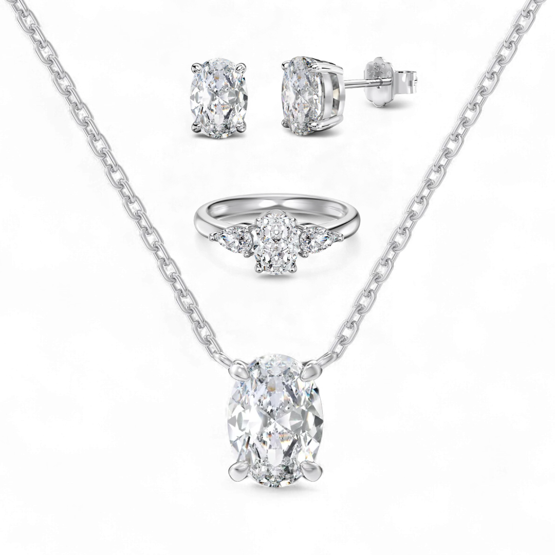 SET - COLIER OVALINA  - CZ